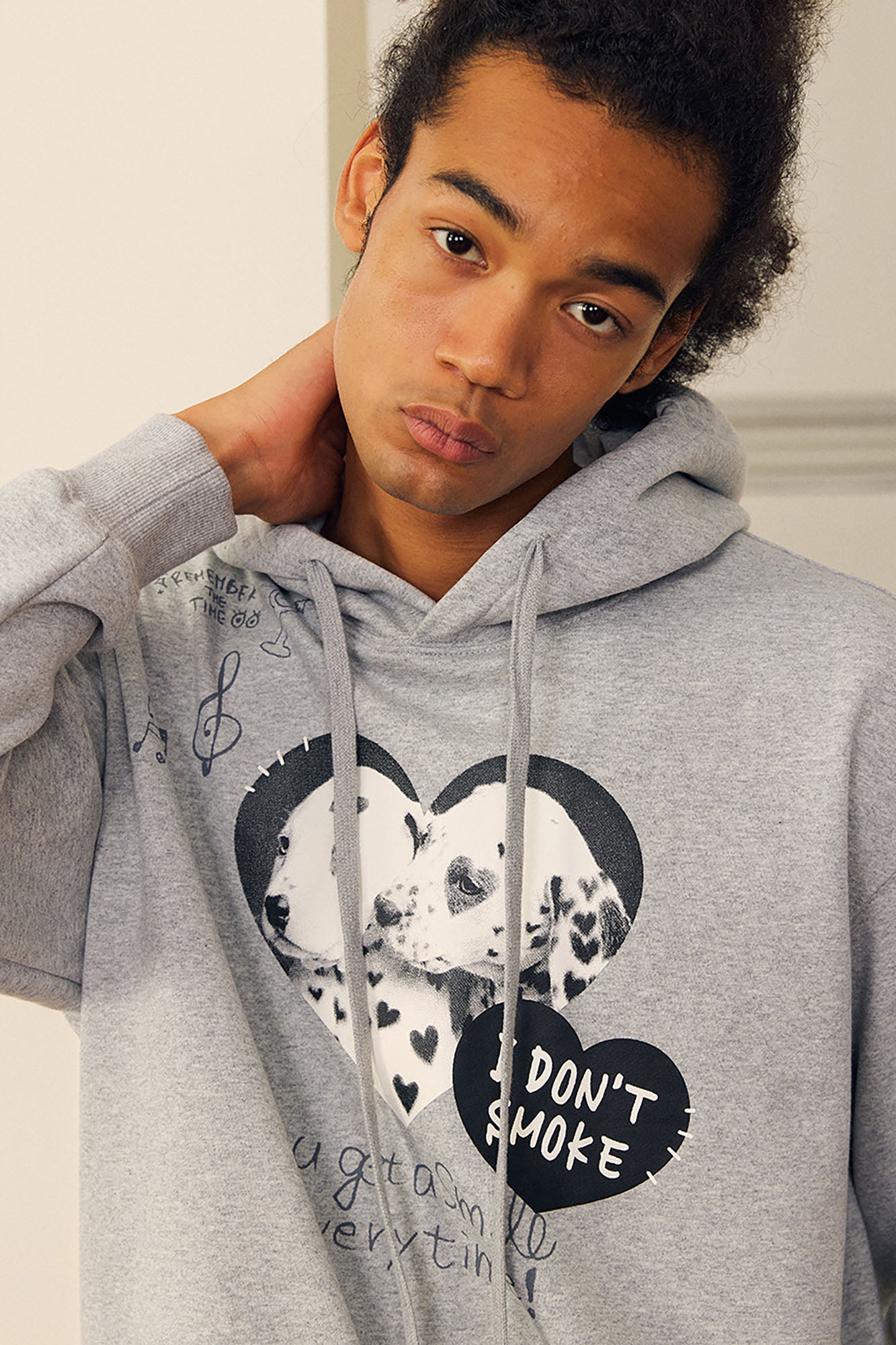 DONSMOKE Puppy Heart Doodle Hoodie, premium urban and streetwear designers apparel on PROJECTISR.com, DONSMOKE