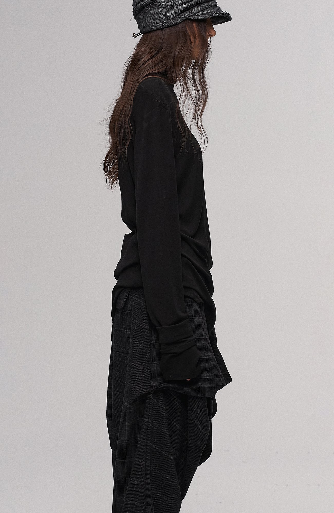 ILNya Nieternite Nifutur Deconstructed Plaid Drop-Crotch Pants