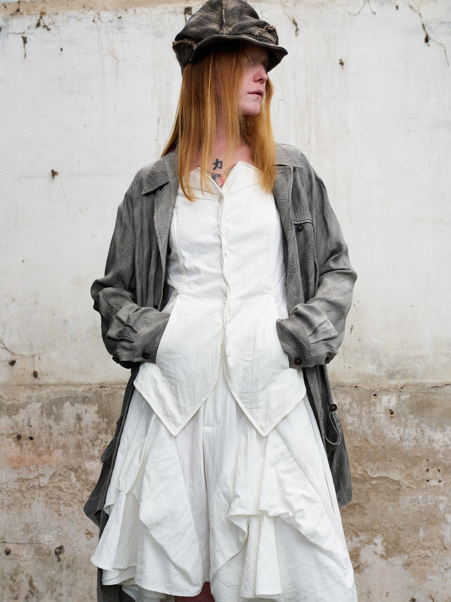 ILNya Nieternite Nifutur Dirty-Dye Jacquard Longline Shirt