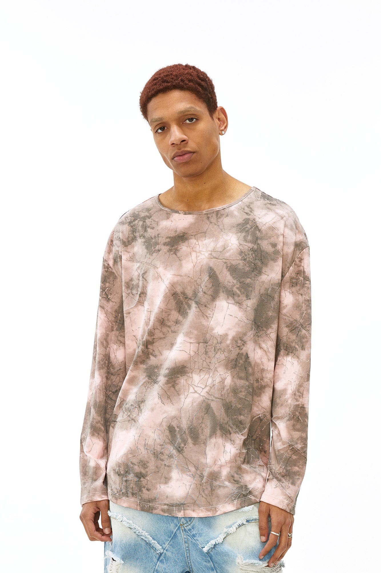 VANN VALRENCE Distressed Tie-Dye Oversized T-Shirt, premium urban and streetwear designers apparel on PROJECTISR.com, VANN VALRENCE