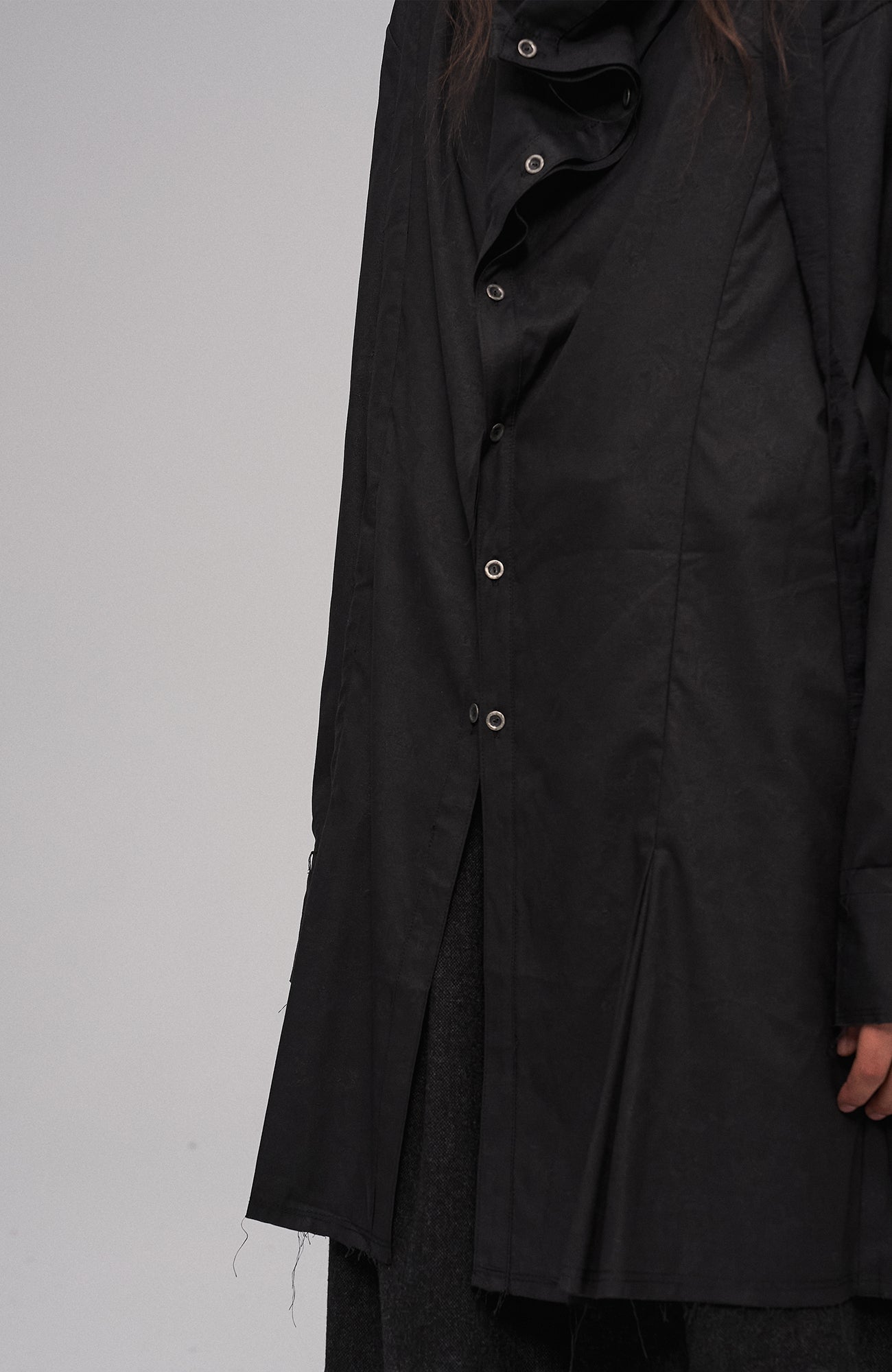 ILNya Nieternite Nifutur Asym Draped Raw-Edged Shirt, premium urban and streetwear designers apparel on PROJECTISR.com, ILNya Nieternite Nifutur