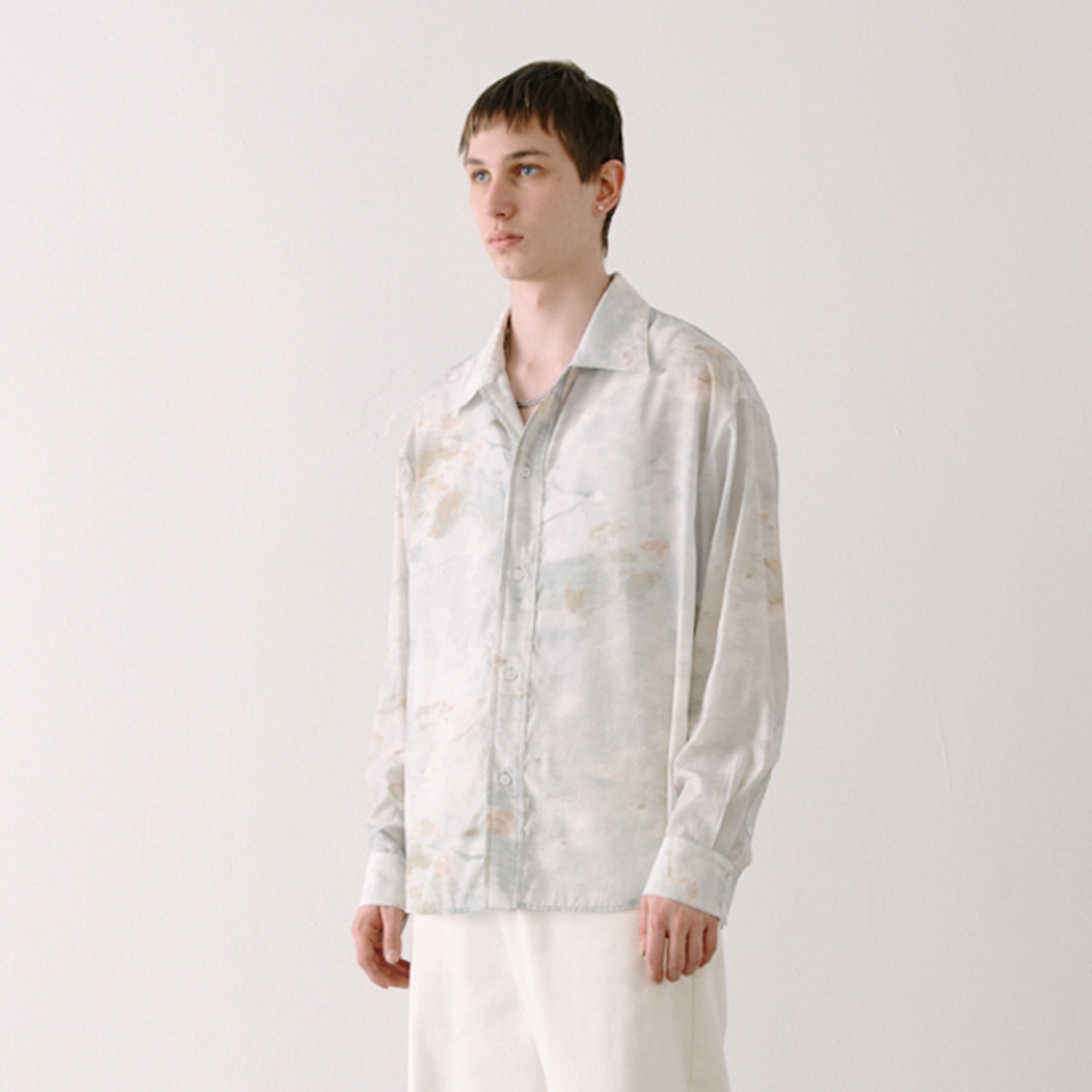 GRAINMUSTARD Washed Tie-Dye Draped Shirt, premium urban and streetwear designers apparel on PROJECTISR.com, GRAINMUSTARD