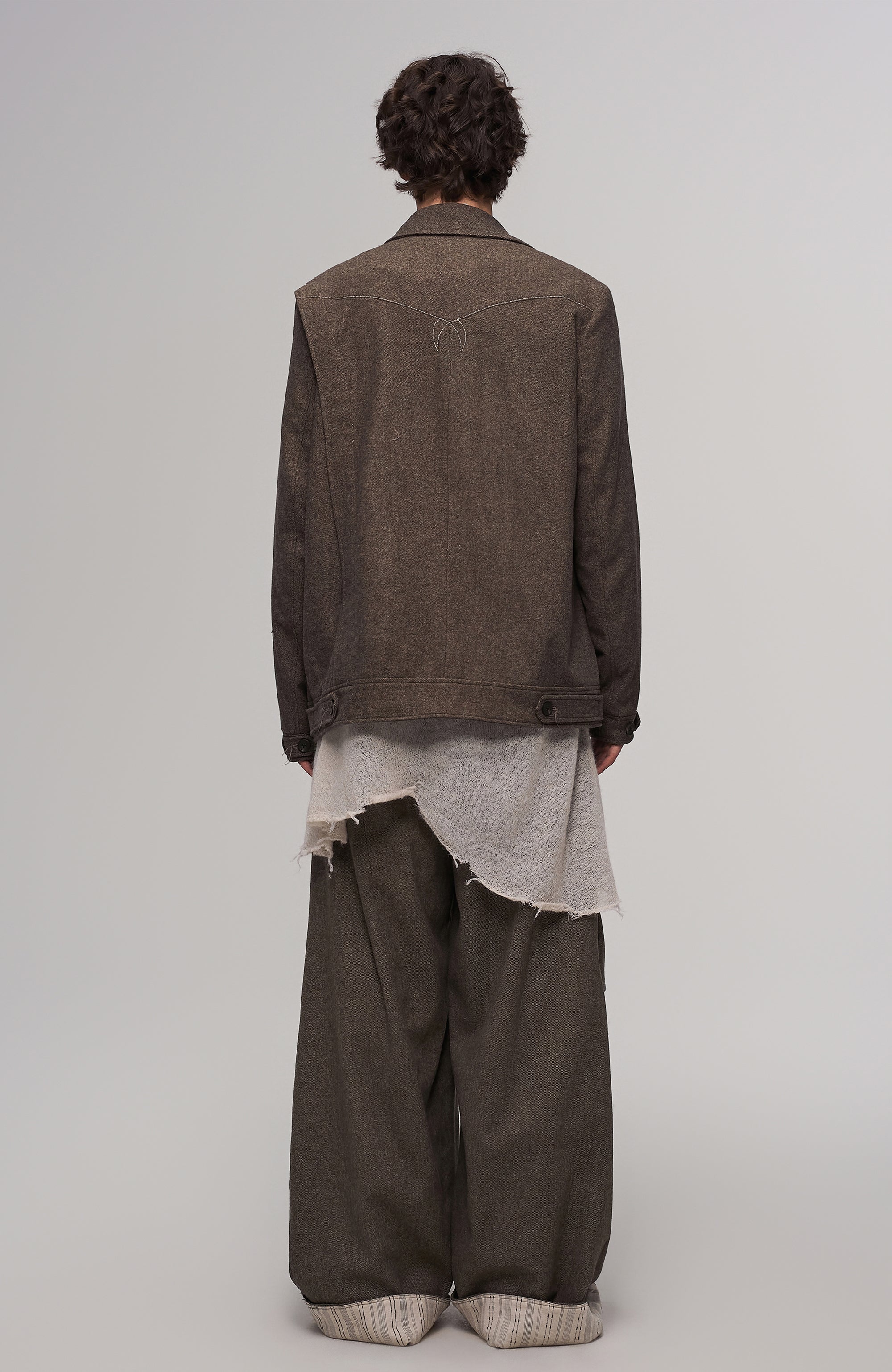 ILNya Nieternite Nifutur Striped Lining Oversized Wool-Blend Trousers