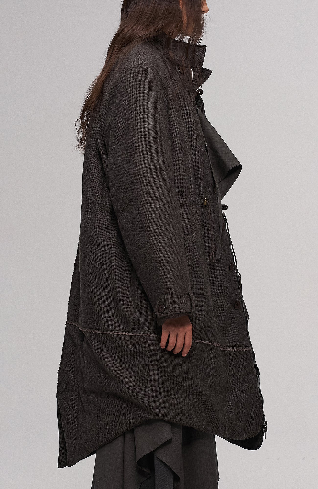 ILNya Nieternite Nifutur Asym Hem Drawcord Wool-Blend Parka