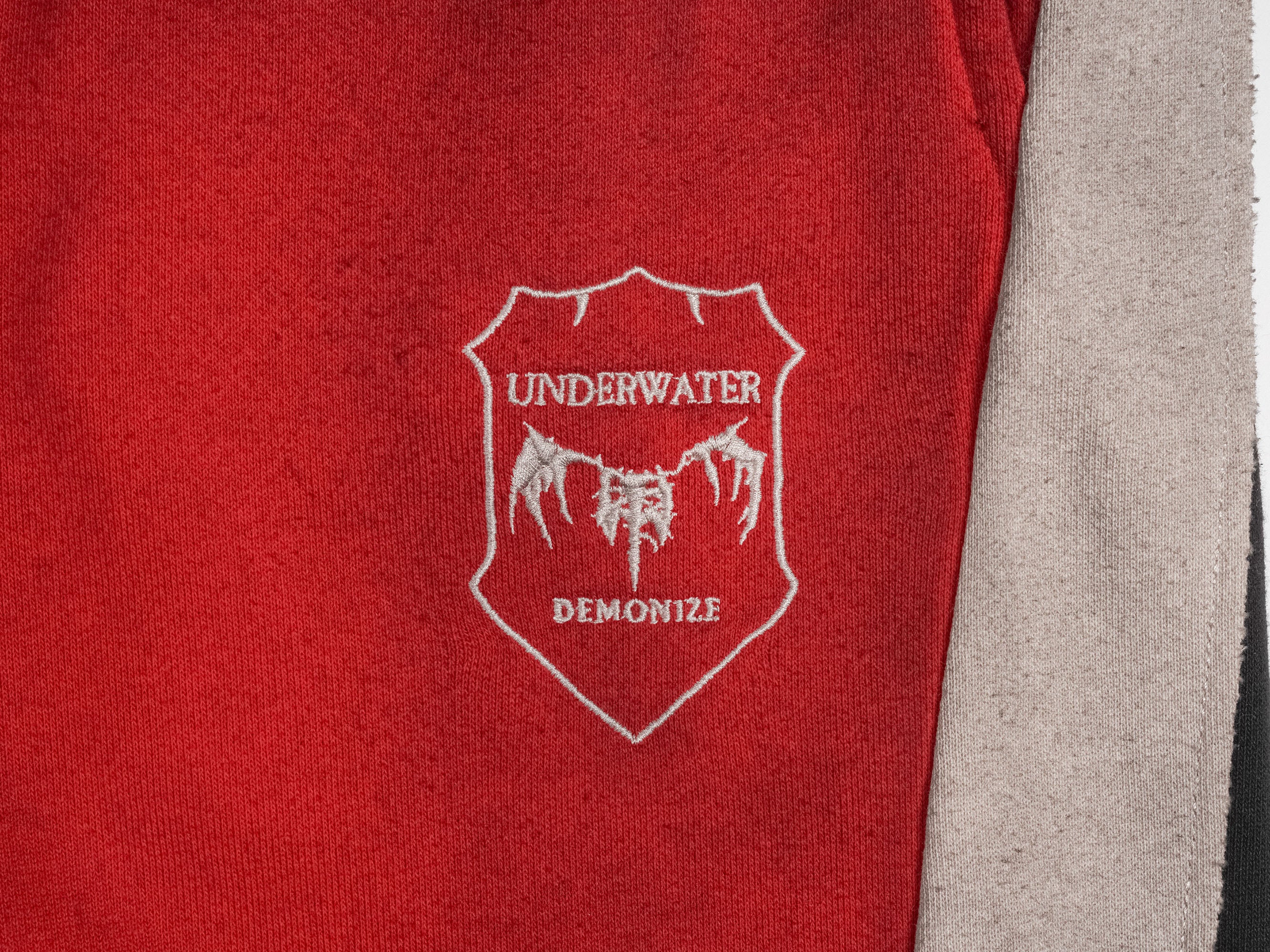 UNDERWATER Skeleton Distressed Contrast Panel Sweatpants
