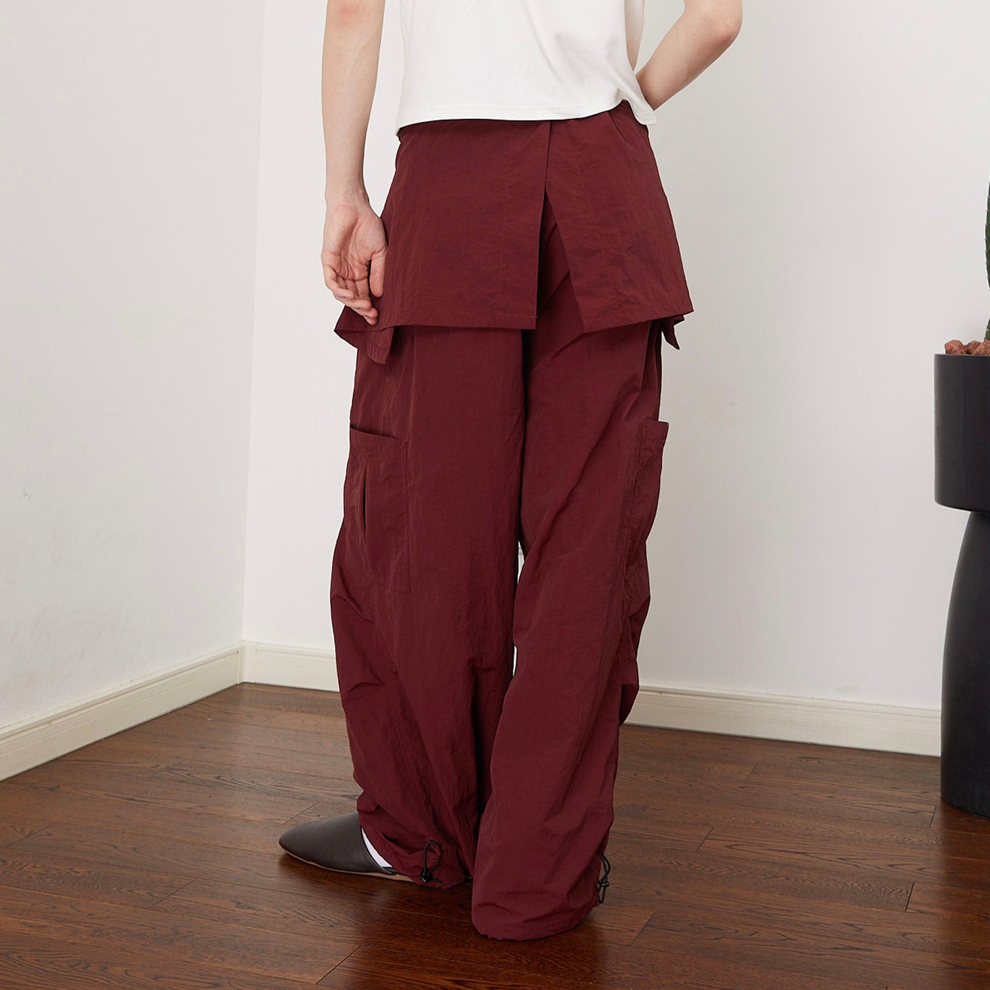 ASSEEN Detachable Draped Flap Wrinkled Parachute Pants, premium urban and streetwear designers apparel on PROJECTISR.com, ASSEEN