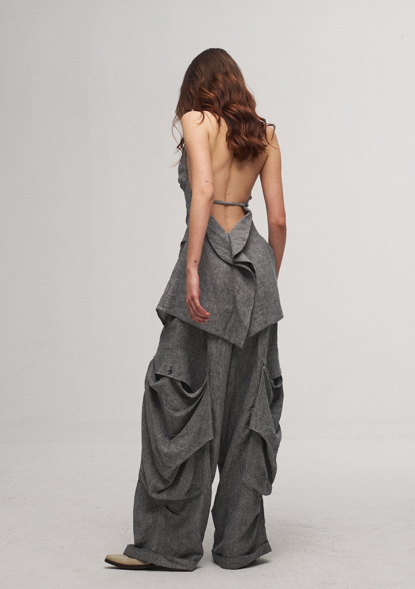 ILNya Nieternite Nifutur Big Pockets Cotton-Linen Wide-Leg Pants, premium urban and streetwear designers apparel on PROJECTISR.com, ILNya Nieternite Nifutur