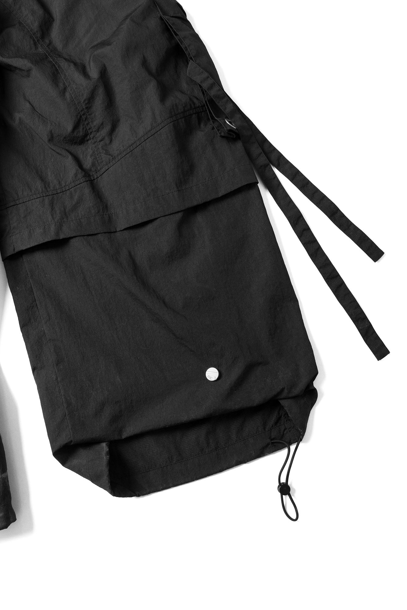 RELABEL Multi-Pocket Panel Crinkled Cargo Pants Black