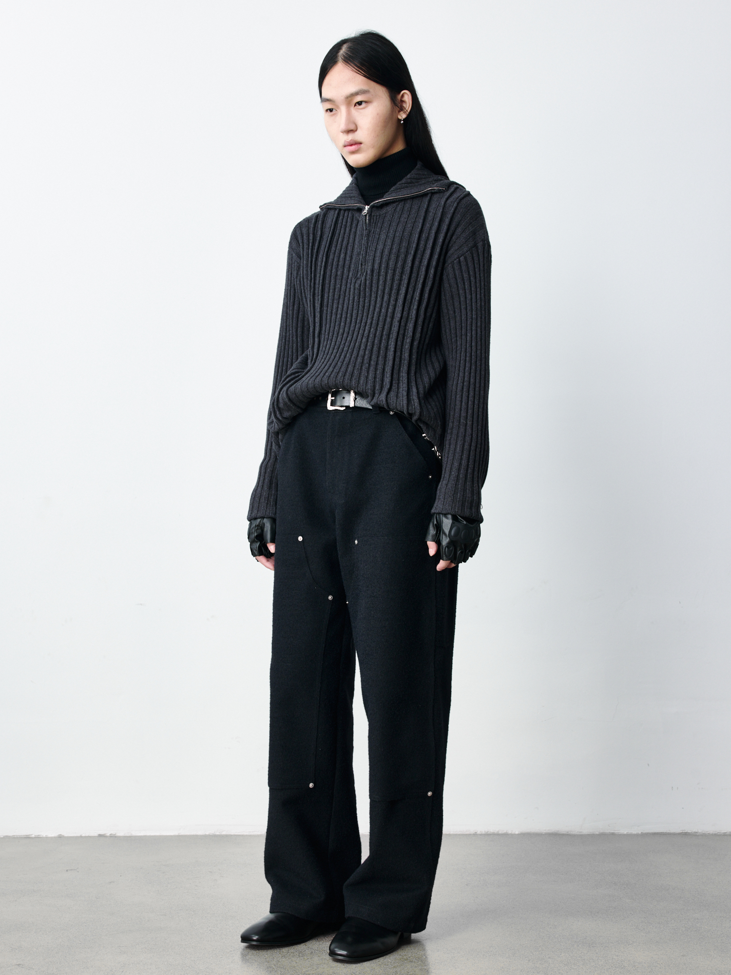 GRAINMUSTARD Brushed Raw Denim Studded Logger Pants
