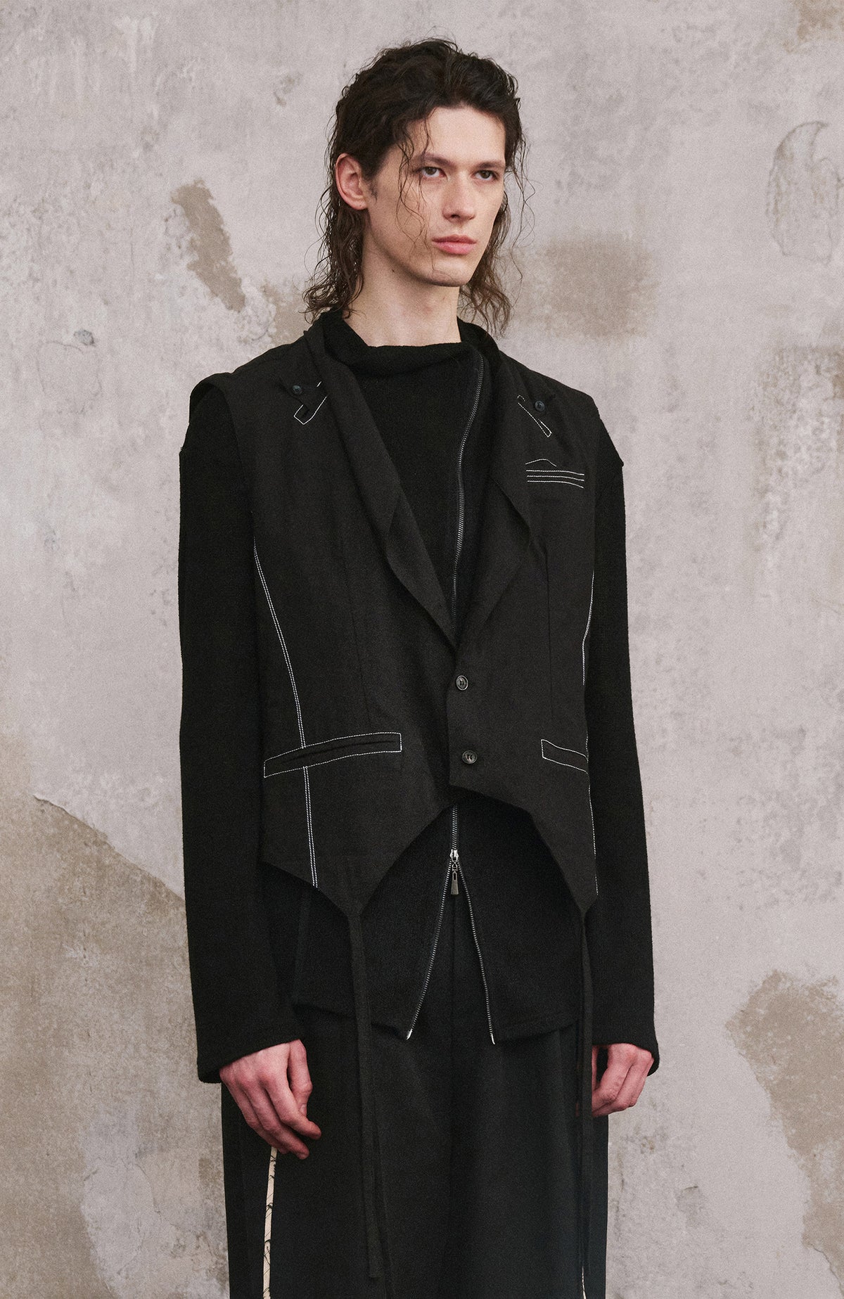 ILNya Nieternite Nifutur Detachable Vest Layered Long-Sleeve Shirt
