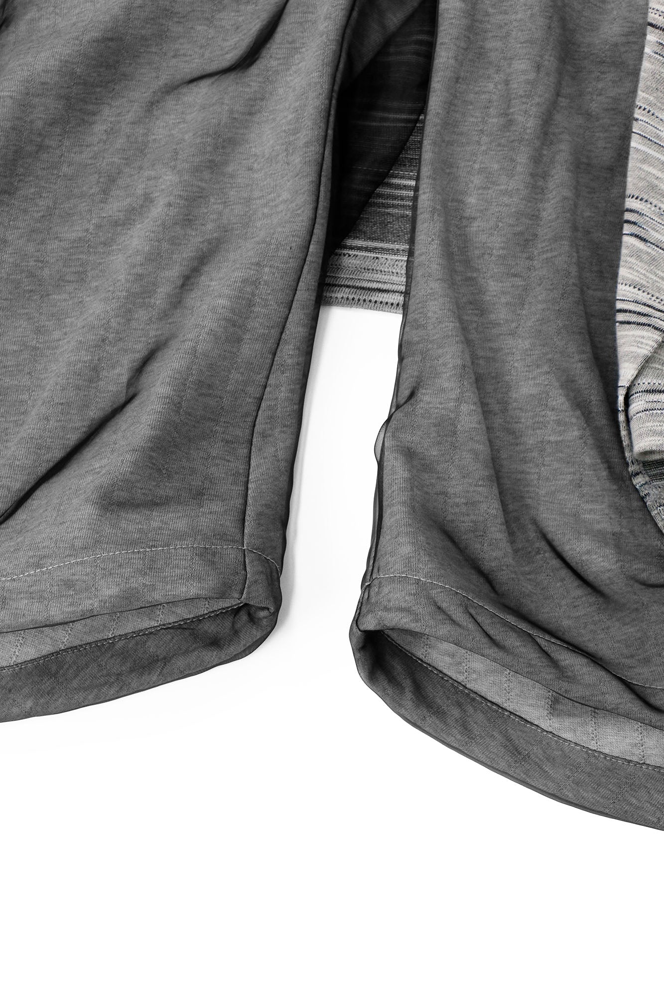 RELABEL Detachable Striped Drape Ruched Oversized Shorts Gray, premium urban and streetwear designers apparel on PROJECTISR.com, RELABEL