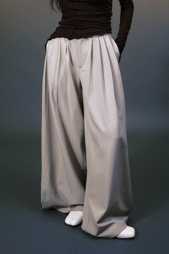 1997 POSTOFFICE Pleated  Wide-Leg Pants, premium urban and streetwear designers apparel on PROJECTISR.com, 1997 POSTOFFICE