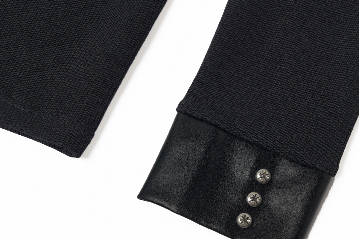 SAXGENWON Union Jack Rivet Spliced Punk Long-Sleeve Tee