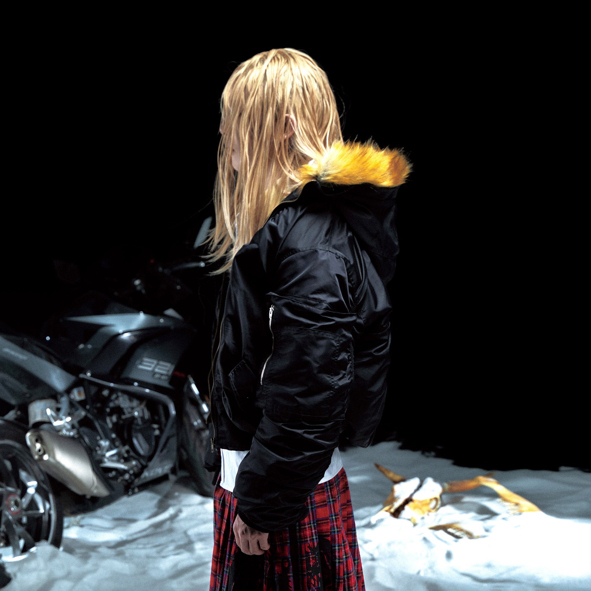 PCCVISION Faux Fur Hooded Cropped Puffer Jacket