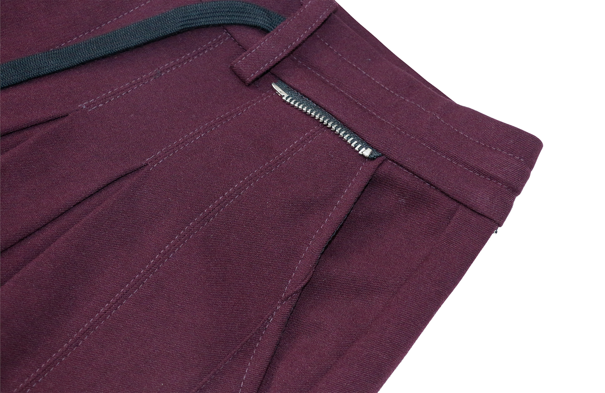 RELABEL Pleated Wide-Leg Elasticated Belt Trousers