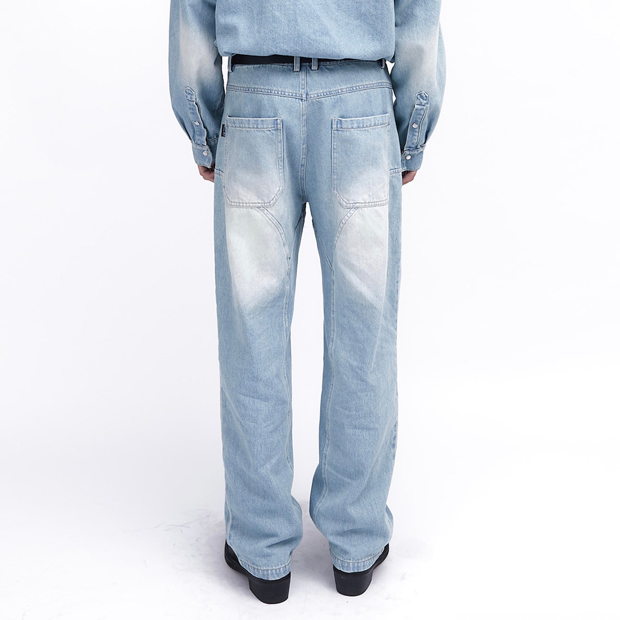 ASSEEN Charm-Trim Washed Paneled Jeans, premium urban and streetwear designers apparel on PROJECTISR.com, ASSEEN
