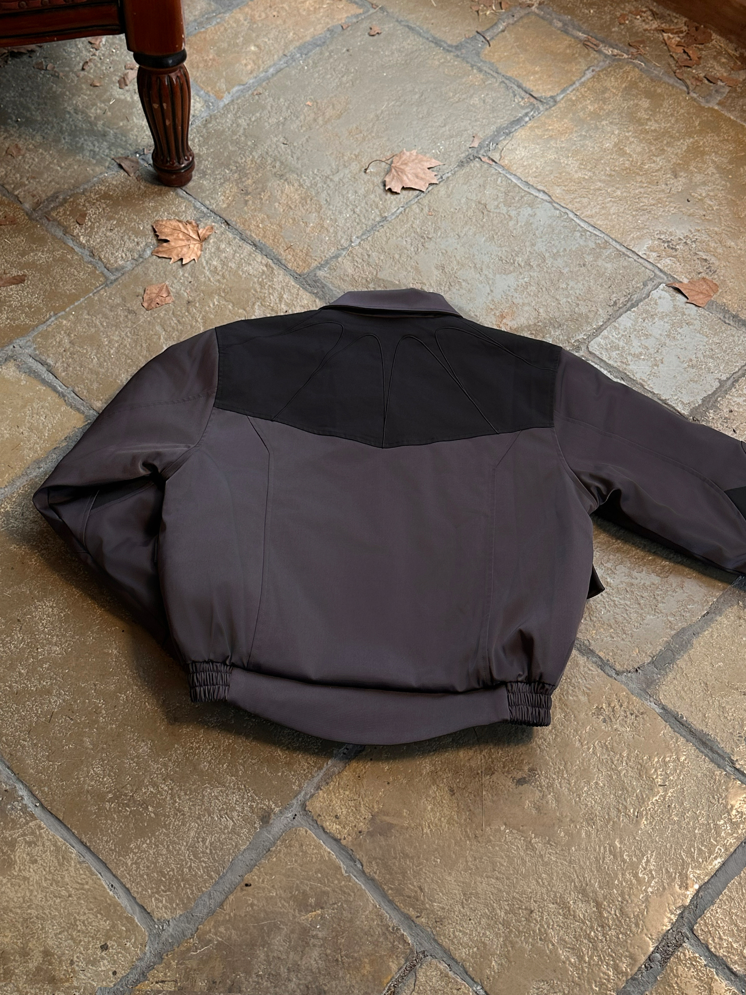 ESAIAS Satin Contrast Panel Puffer Jacket