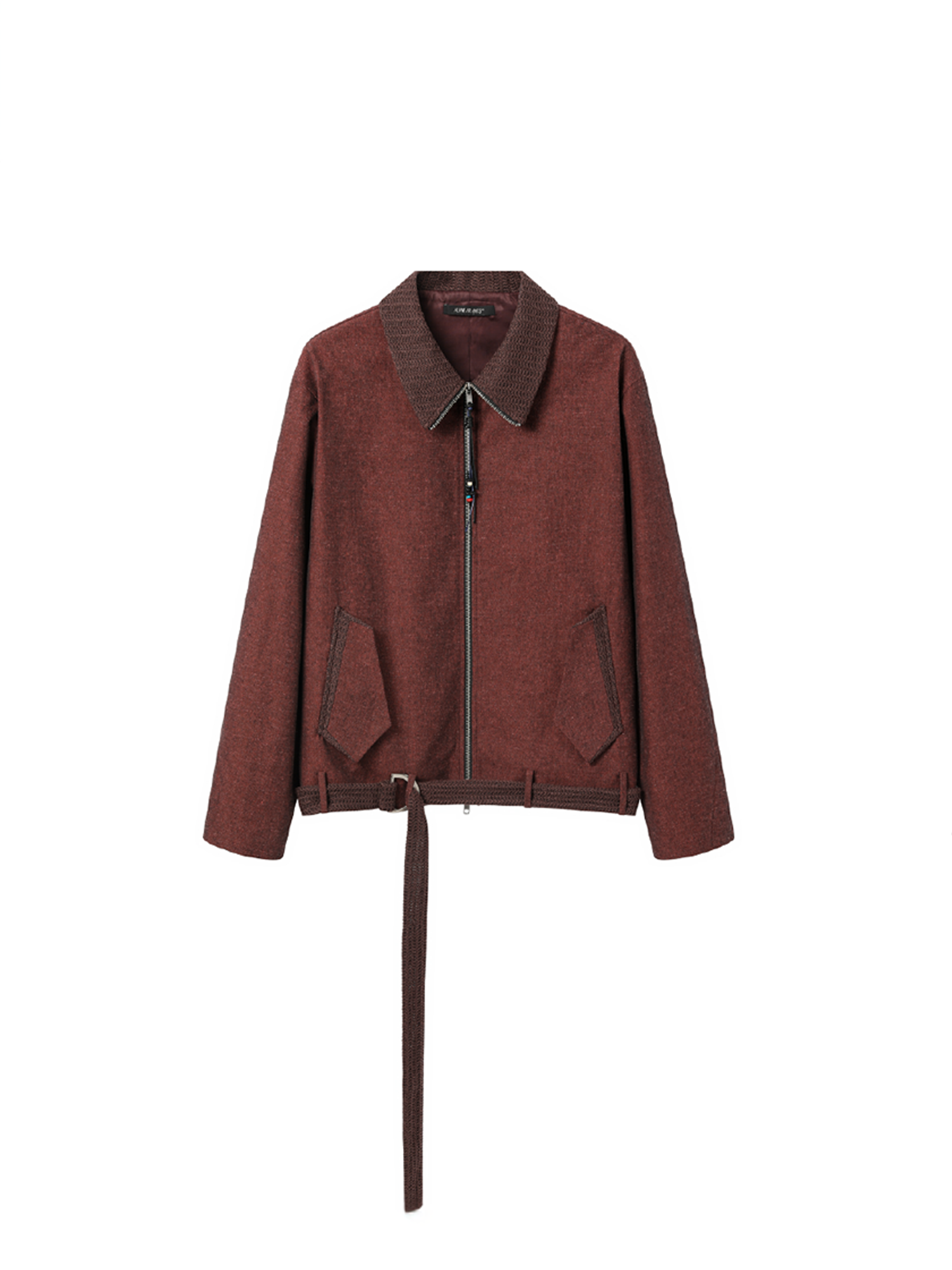 ALVNG AR ANTS Linen-Blend Draped-Belted Jacket, premium urban and streetwear designers apparel on PROJECTISR.com, ALVNG AR ANTS