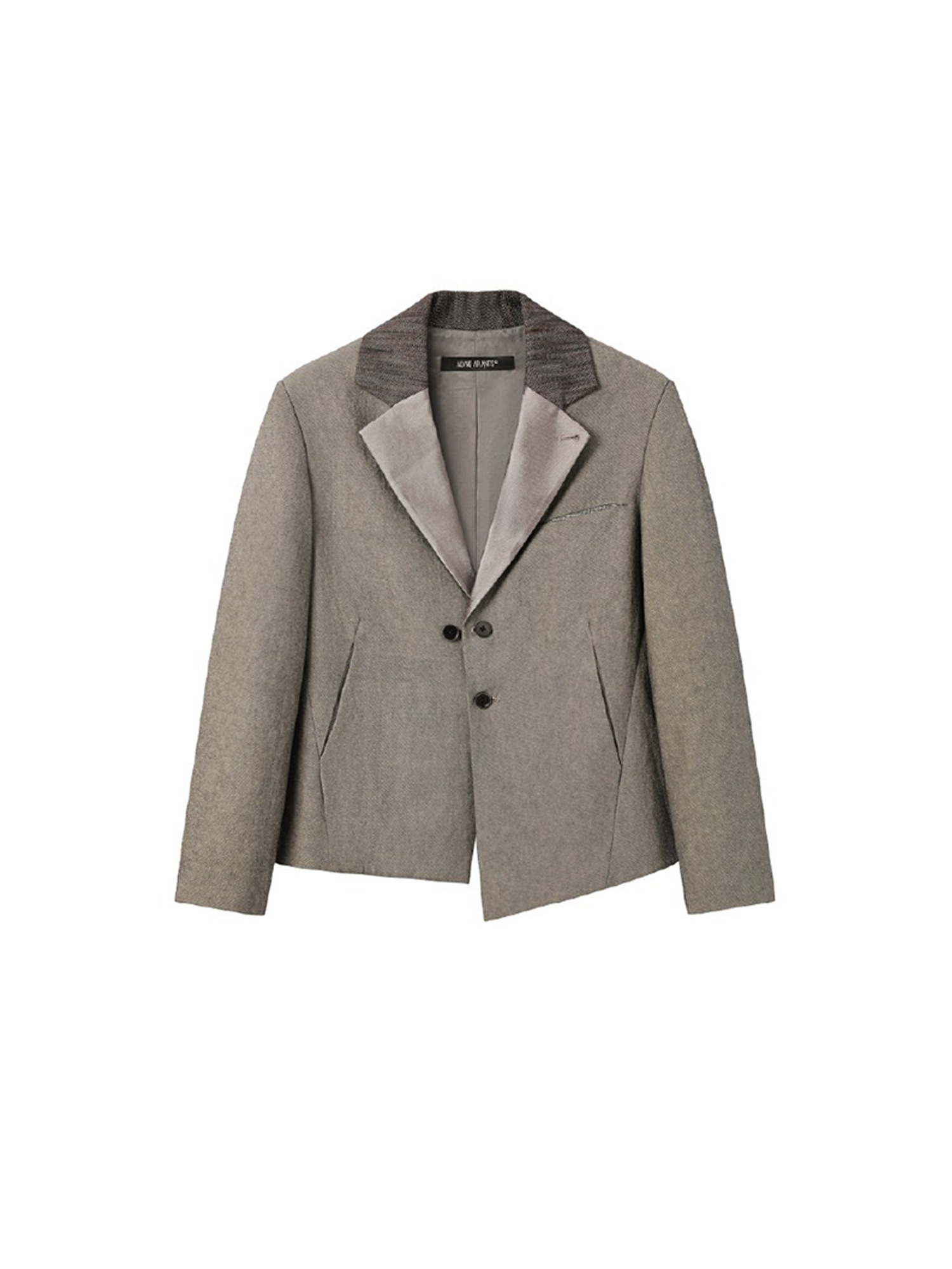 ALVNG AR ANTS Spliced Dual-Collar Linen-Blend Blazer, premium urban and streetwear designers apparel on PROJECTISR.com, ALVNG AR ANTS