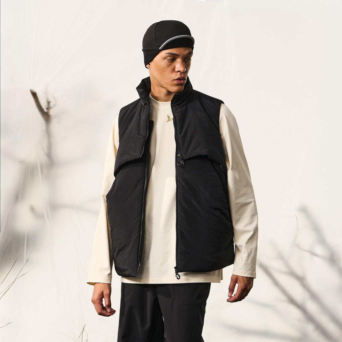 HALCYON Utility Stand-Collar Cotton-Padded Vest, premium urban and streetwear designers apparel on PROJECTISR.com, HALCYON