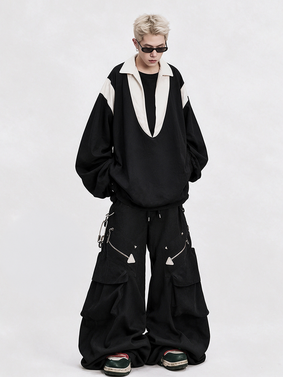 UUCSCC Contrast Layered Oversized Pullover, premium urban and streetwear designers apparel on PROJECTISR.com, UUCSCC