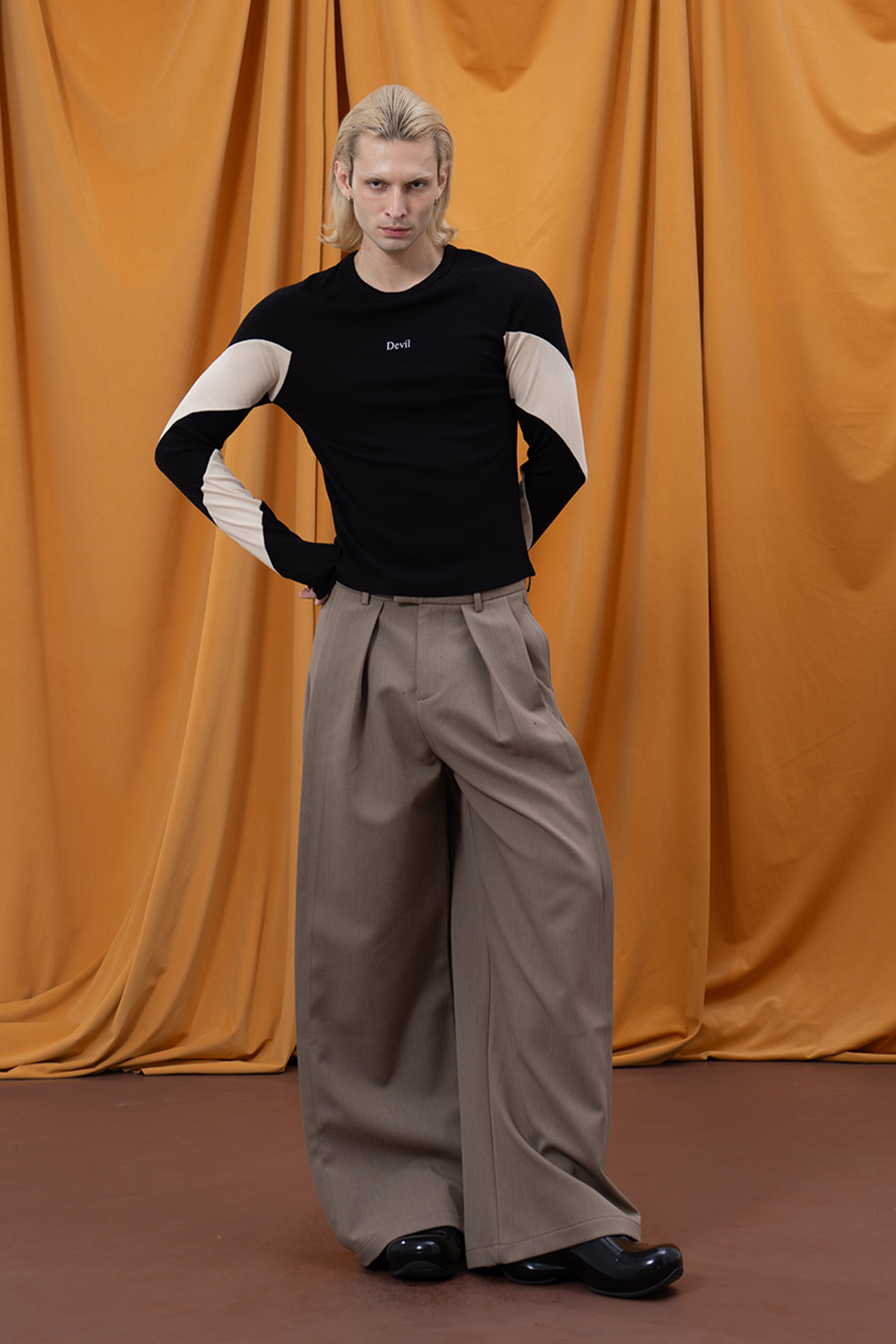 CLP Pleated Retro Wide-Leg Trousers
