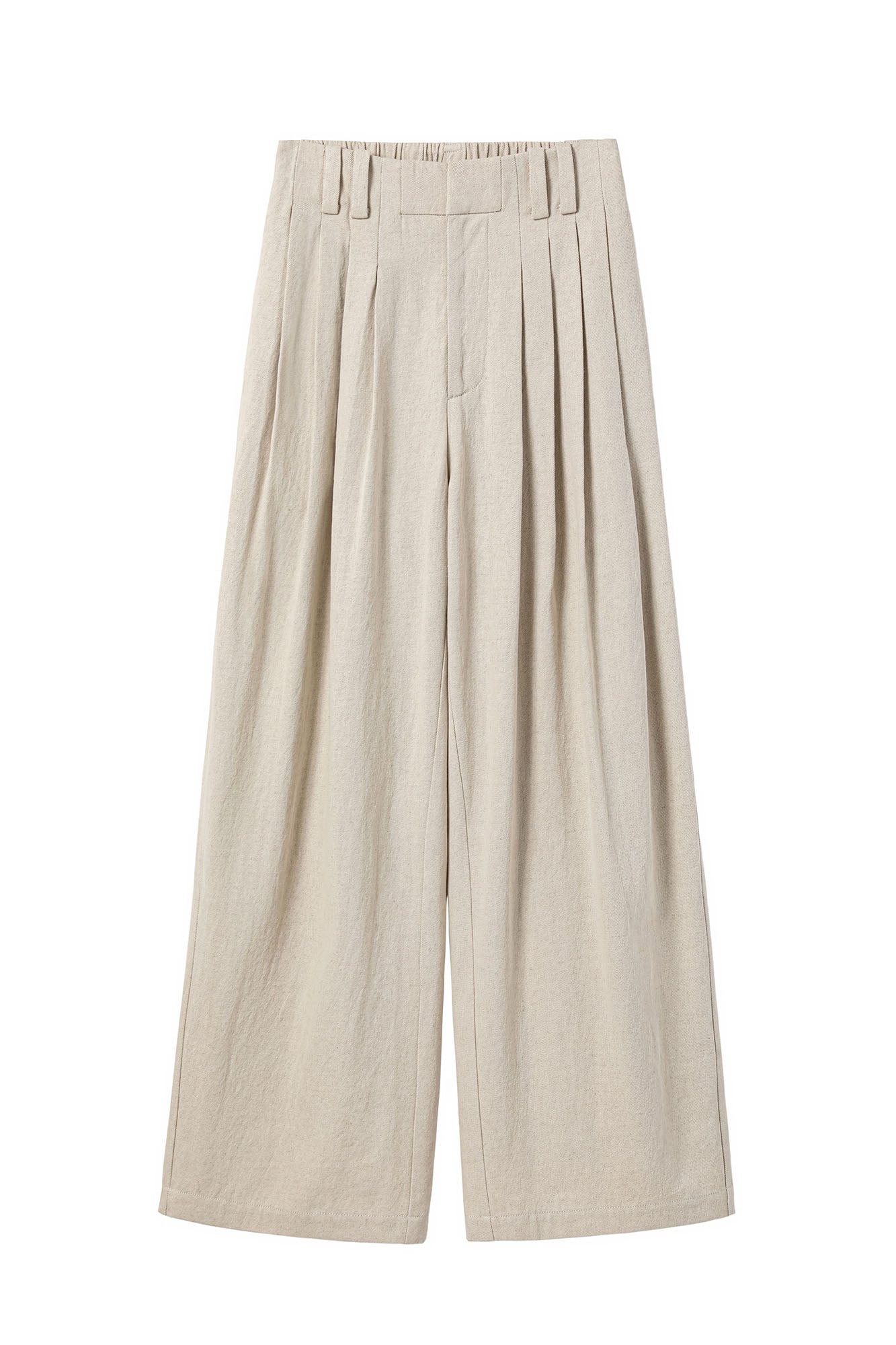 ALVNG AR ANTS Essential Pleats Linen-Blend Wide-Leg Pants, premium urban and streetwear designers apparel on PROJECTISR.com, ALVNG AR ANTS