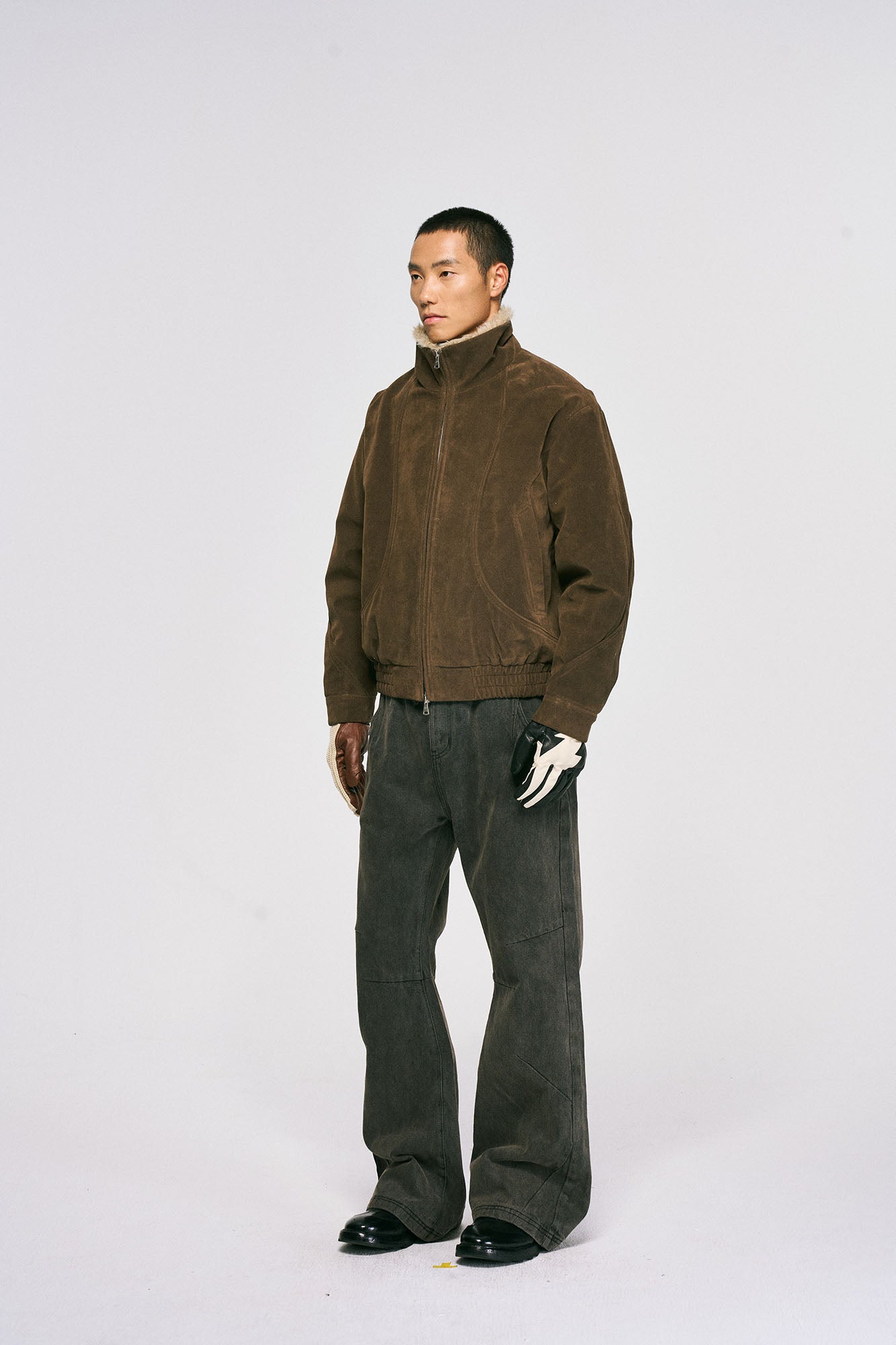 CATSSTAC Curved Panel Suede Jacket, premium urban and streetwear designers apparel on PROJECTISR.com, CATSSTAC