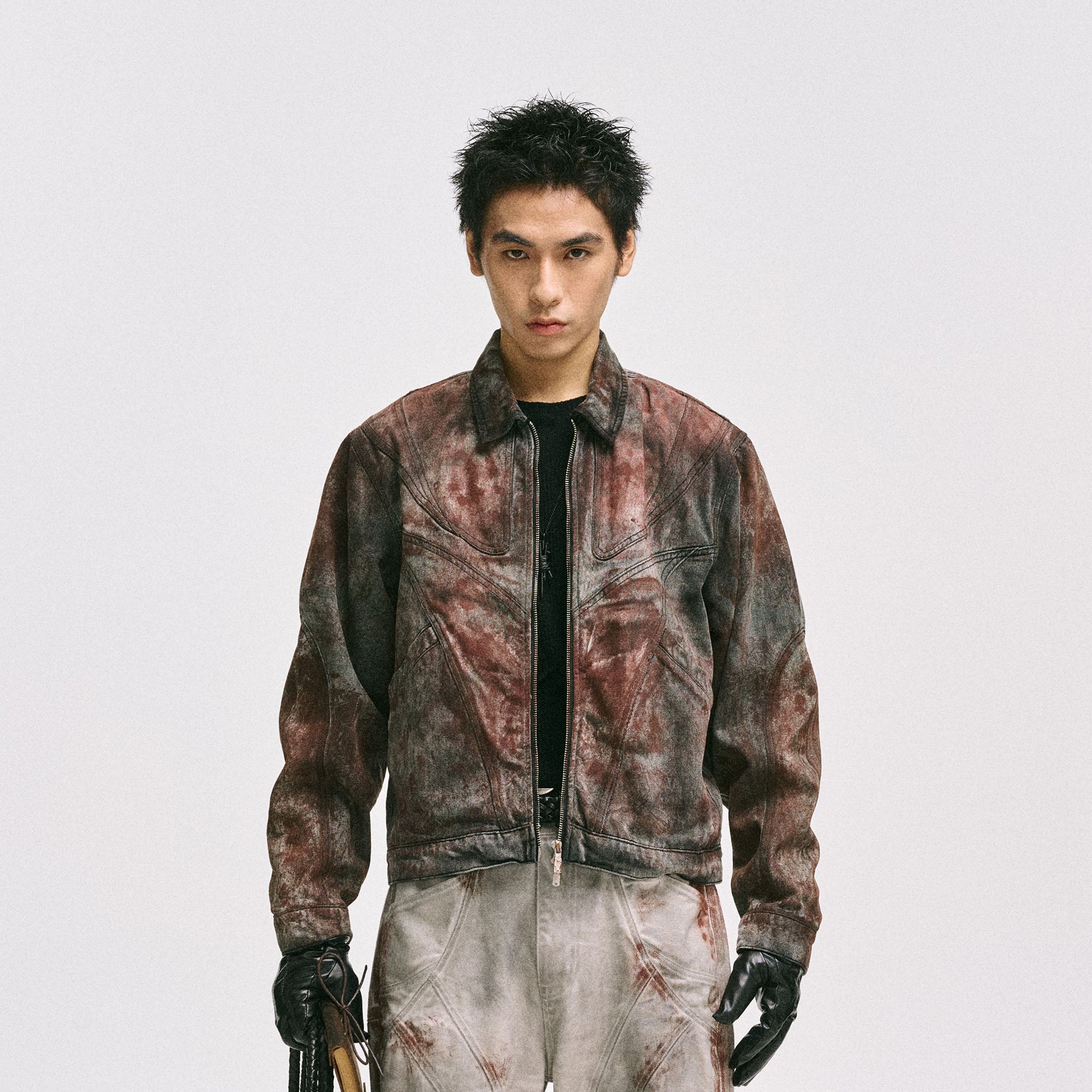 CATSSTAC Rust-Dye Denim Jacket, premium urban and streetwear designers apparel on PROJECTISR.com, CATSSTAC