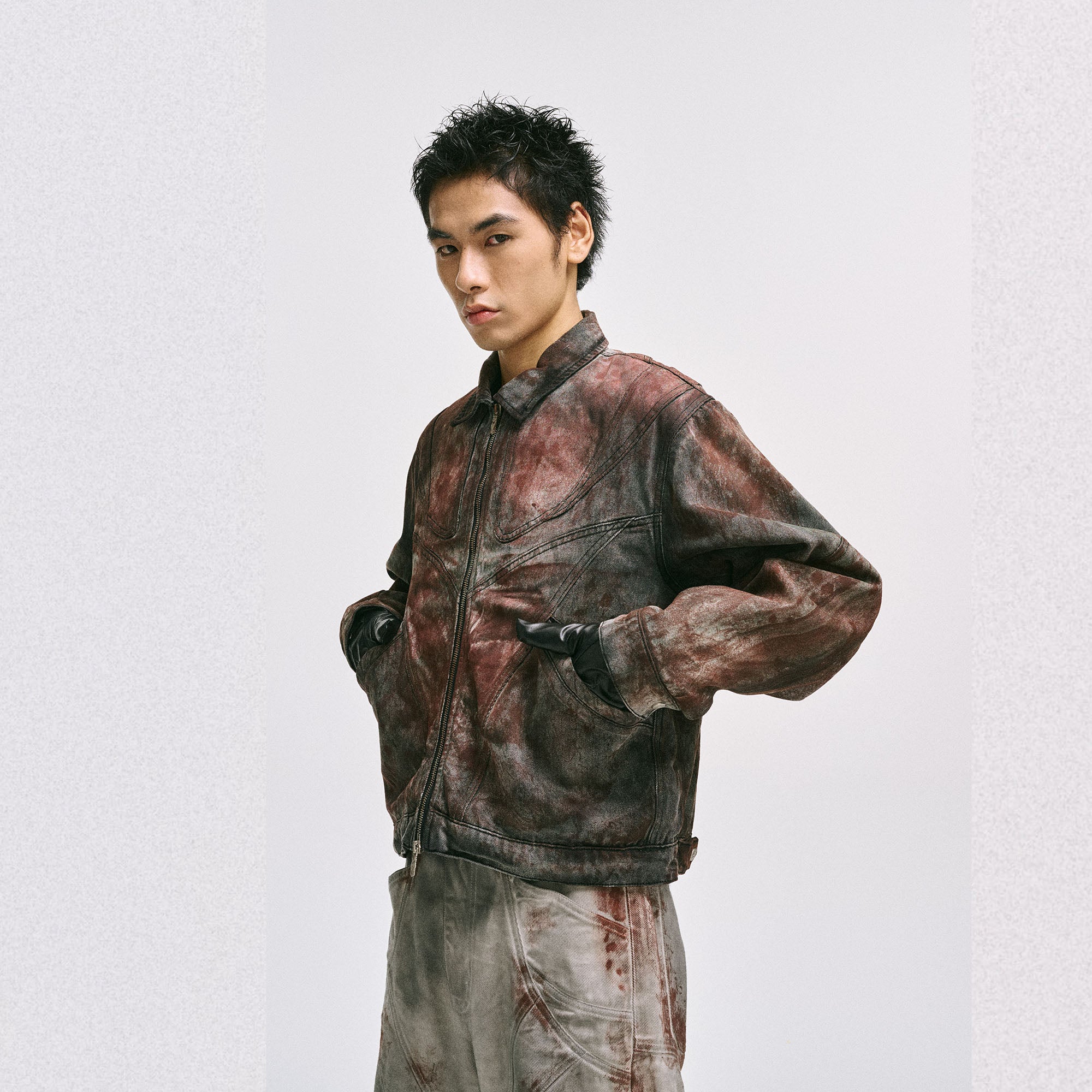 CATSSTAC Rust-Dye Denim Jacket, premium urban and streetwear designers apparel on PROJECTISR.com, CATSSTAC