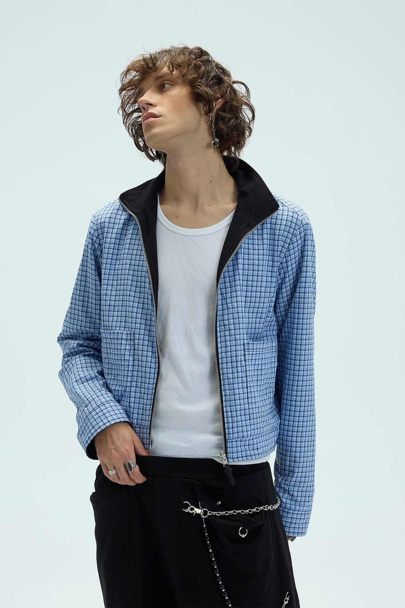 WHISTLEHUNTER Reversible Plaid Raglan Embroidered Jacket