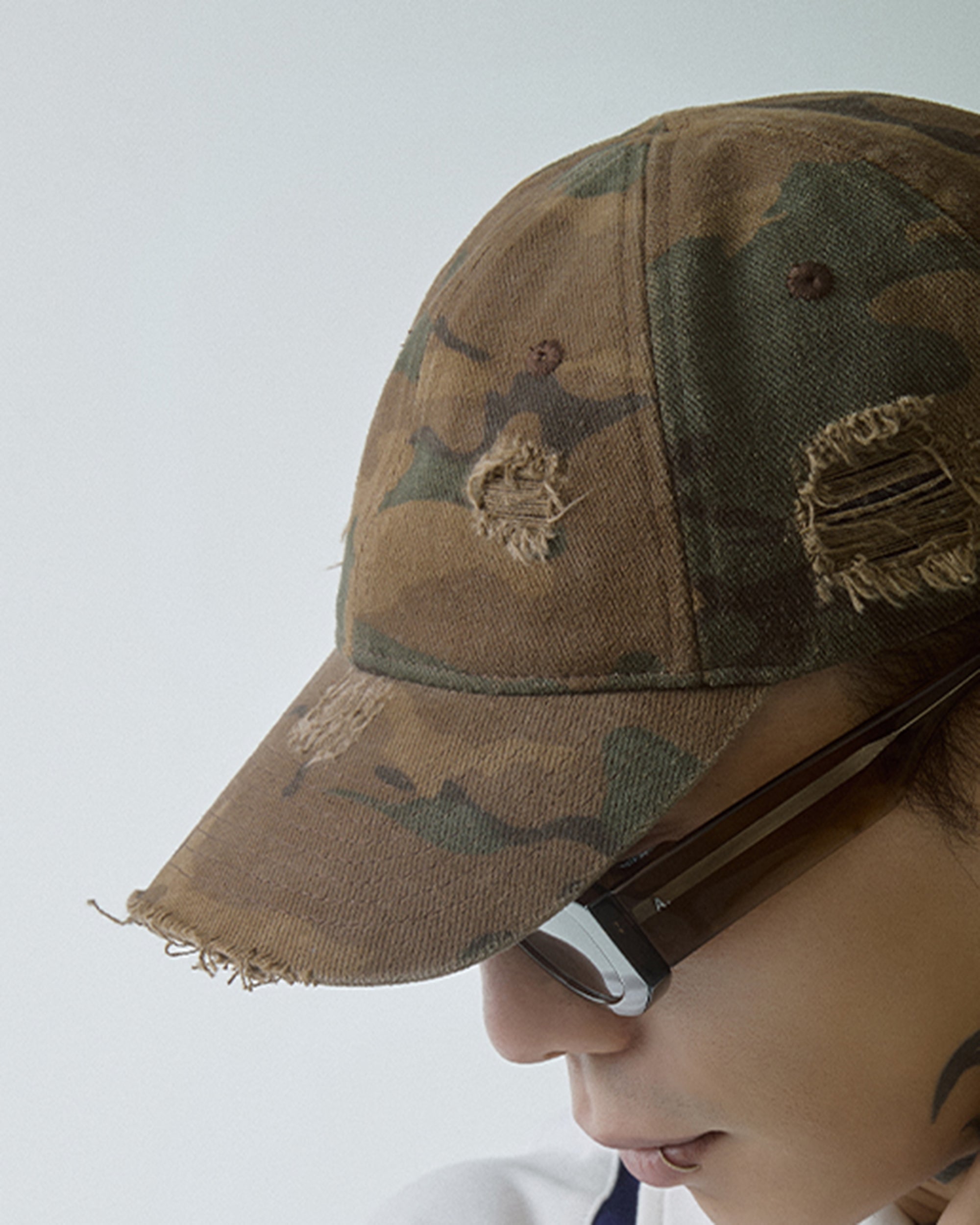 F2CE Camo Distressed Embroidery Logo Cap