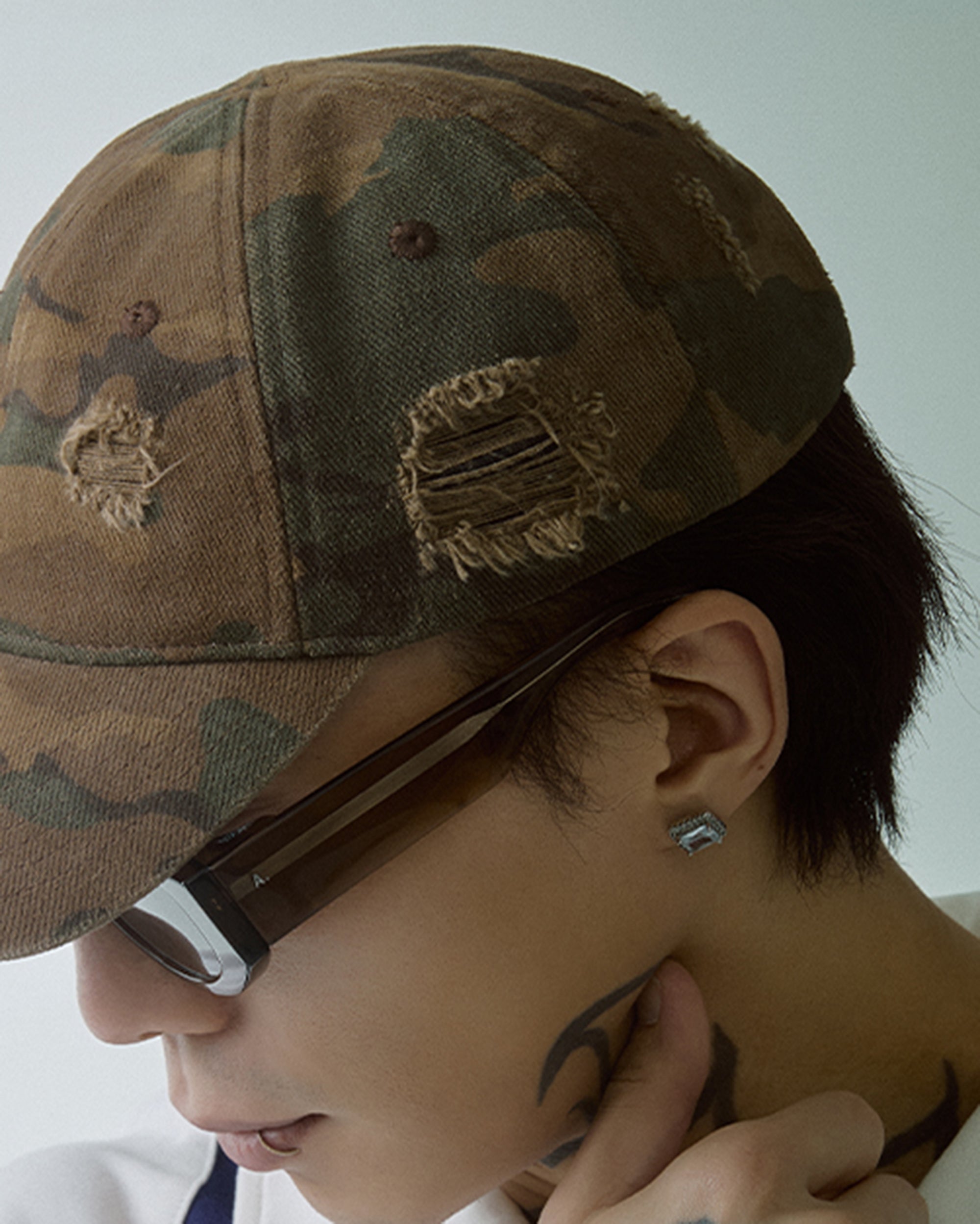 F2CE Camo Distressed Embroidery Logo Cap