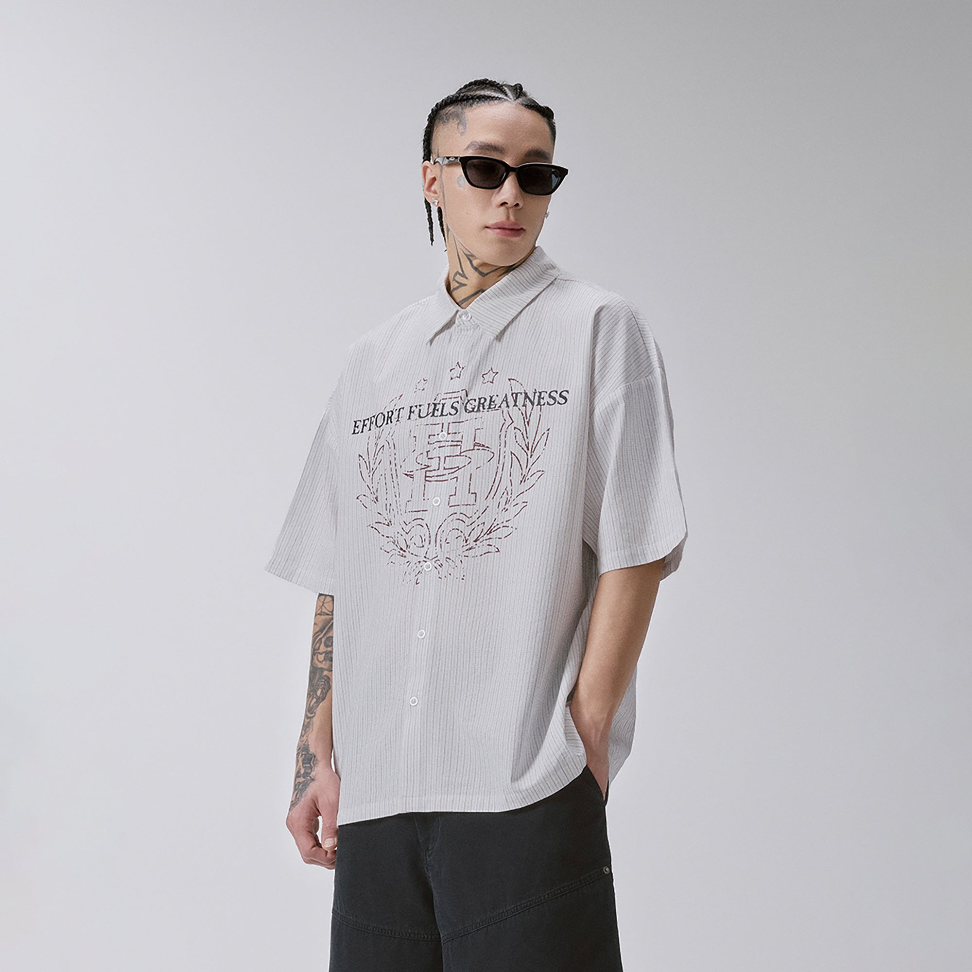 F2CE Stripe Graphic Short Sleeve Shirt, premium urban and streetwear designers apparel on PROJECTISR.com, F2CE