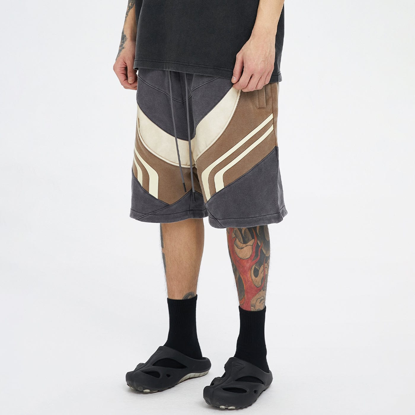 F2CE Deconstructed Multi-Paneled Shorts, premium urban and streetwear designers apparel on PROJECTISR.com, F2CE