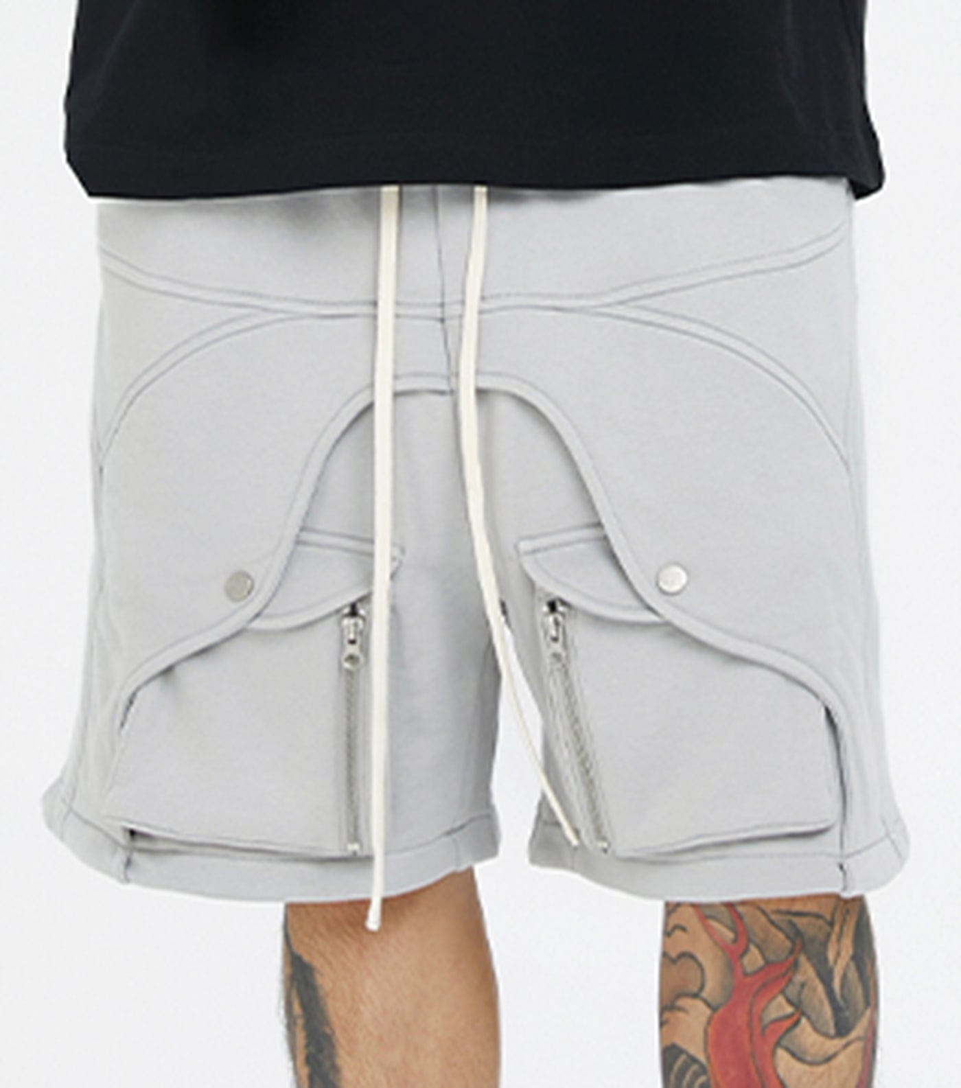 F2CE Modern Multi-Layerd Zipper Pocket Shorts, premium urban and streetwear designers apparel on PROJECTISR.com, F2CE