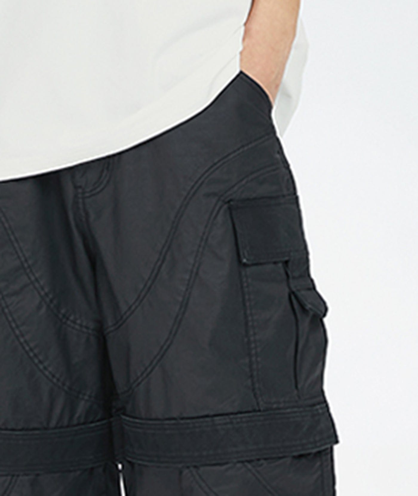 F2CE Spliced Big Pocket Waxed Shorts, premium urban and streetwear designers apparel on PROJECTISR.com, F2CE