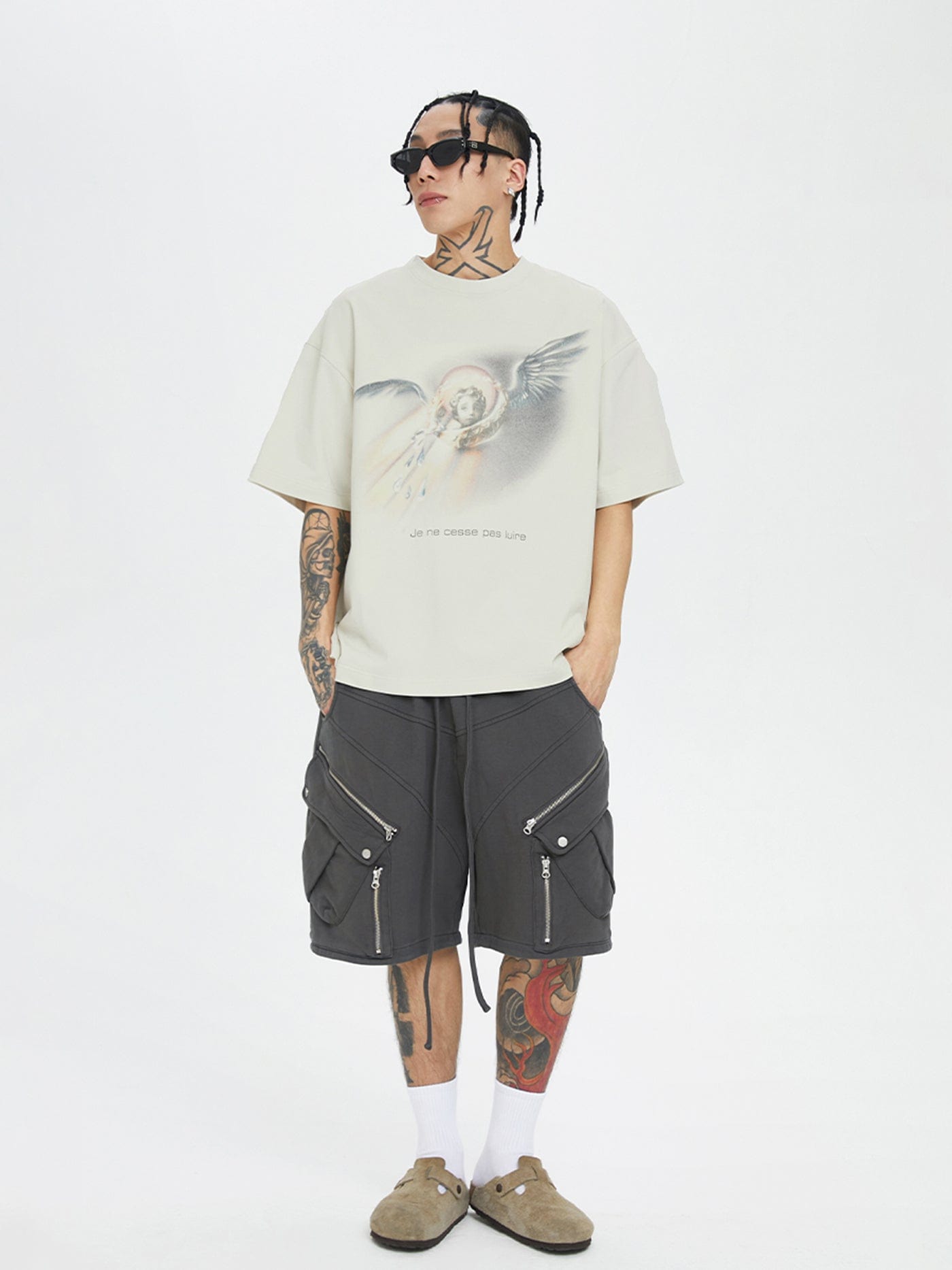 F2CE Spliced Multi Zipper Cargo Shorts, premium urban and streetwear designers apparel on PROJECTISR.com, F2CE