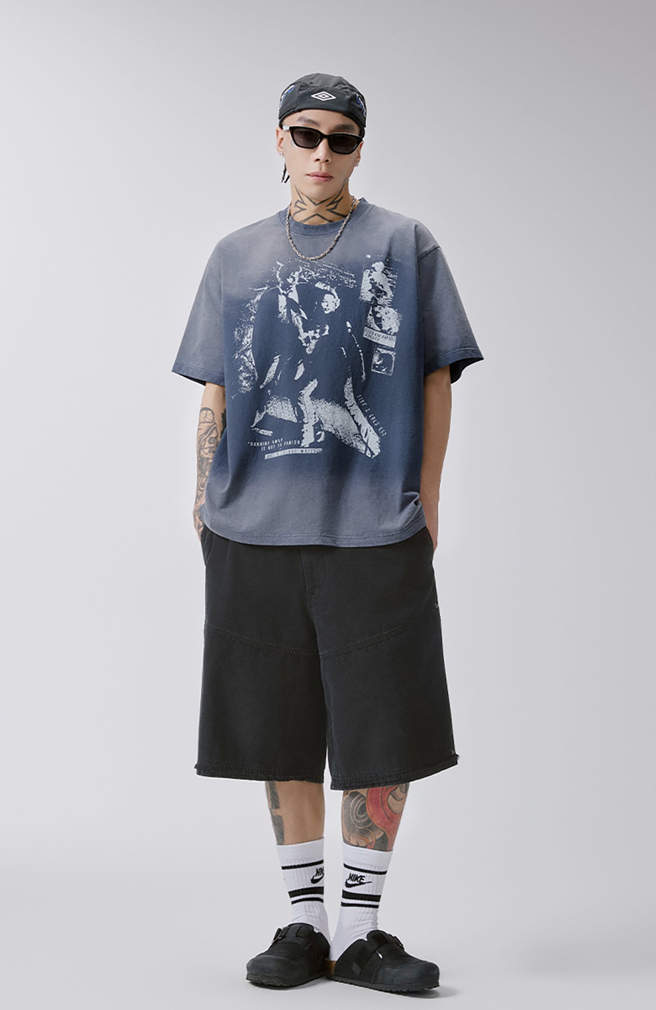 F2CE Raw-Edge Straight-Leg Shorts, premium urban and streetwear designers apparel on PROJECTISR.com, F2CE