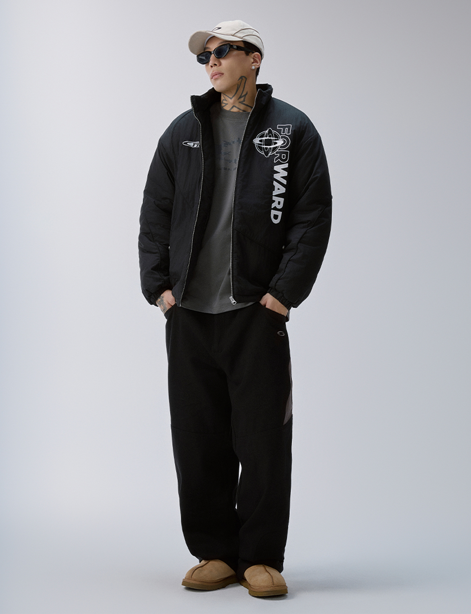 F2CE Paneled Contrast Embroidered LOGO Pants, premium urban and streetwear designers apparel on PROJECTISR.com, F2CE