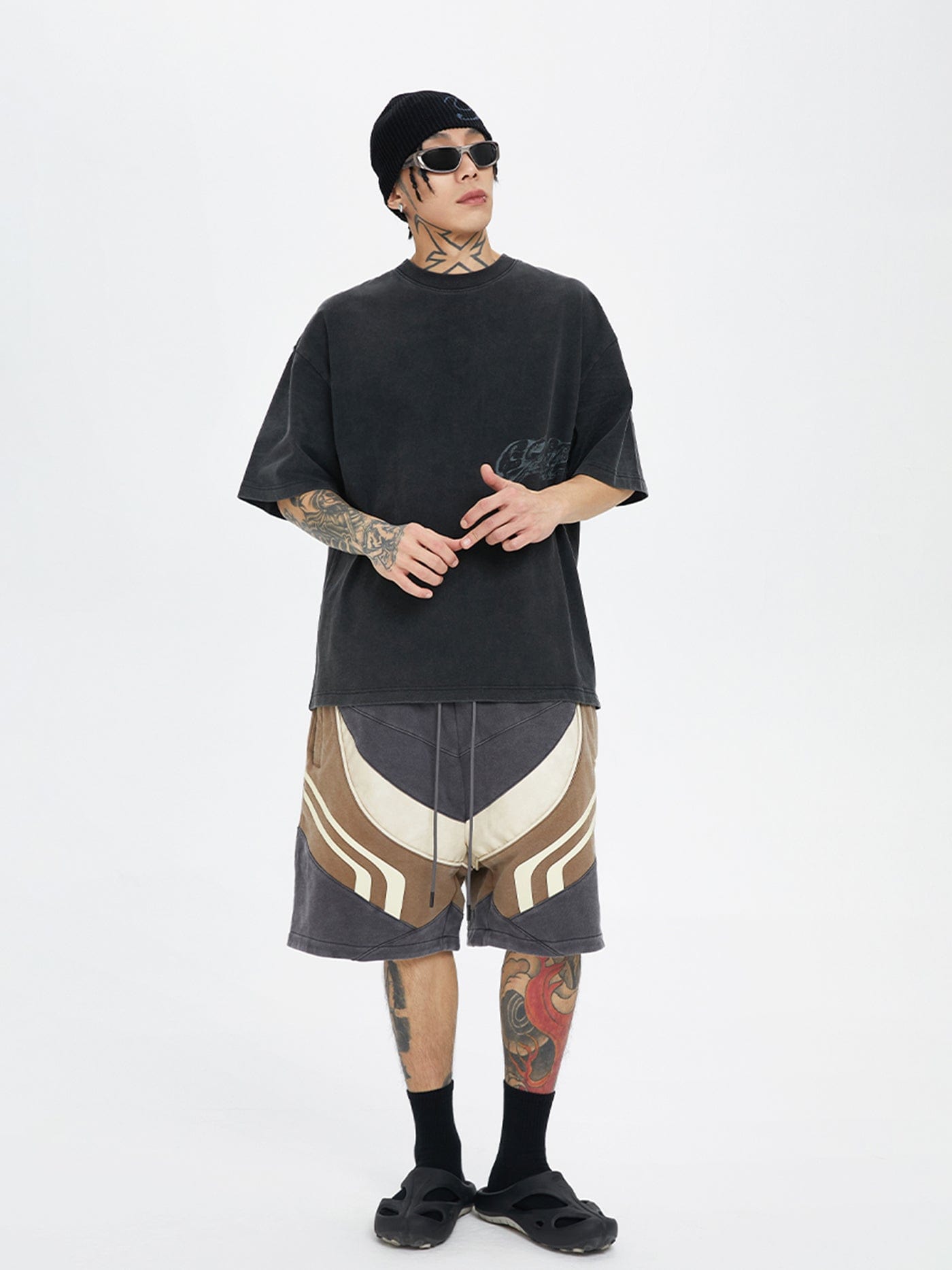 F2CE Deconstructed Multi-Paneled Shorts, premium urban and streetwear designers apparel on PROJECTISR.com, F2CE