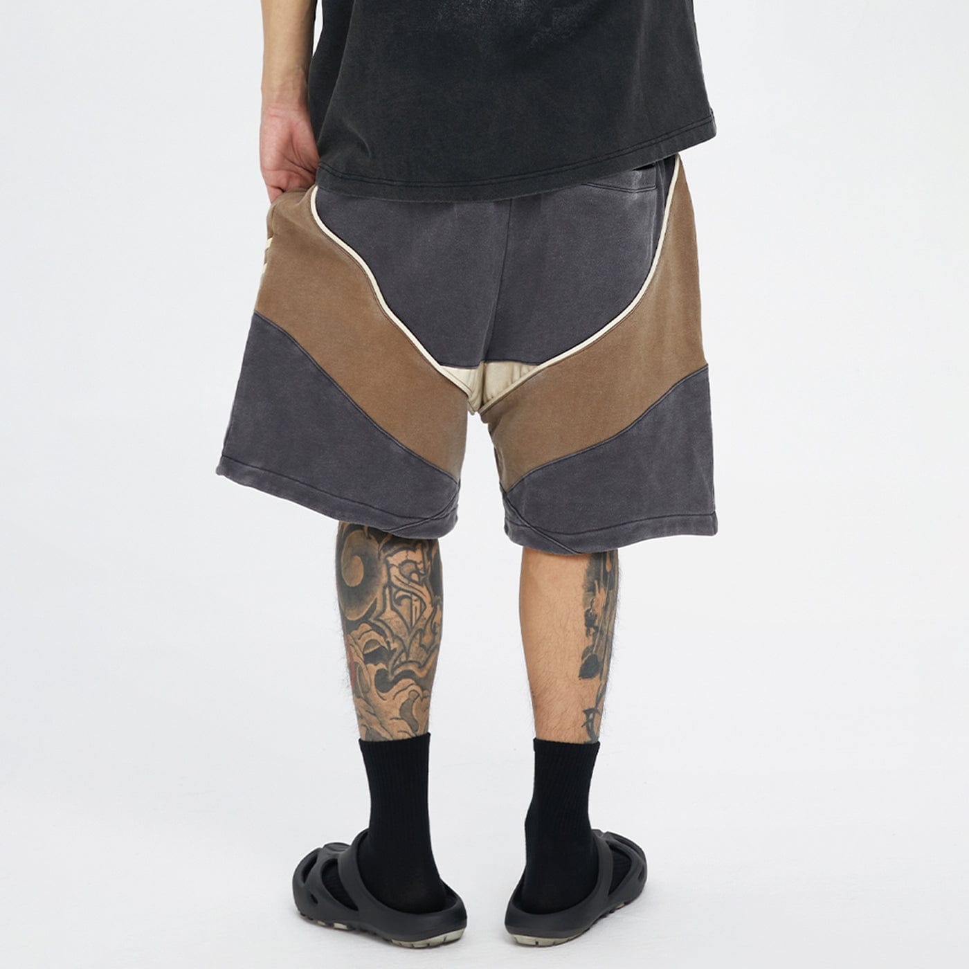 F2CE Deconstructed Multi-Paneled Shorts, premium urban and streetwear designers apparel on PROJECTISR.com, F2CE