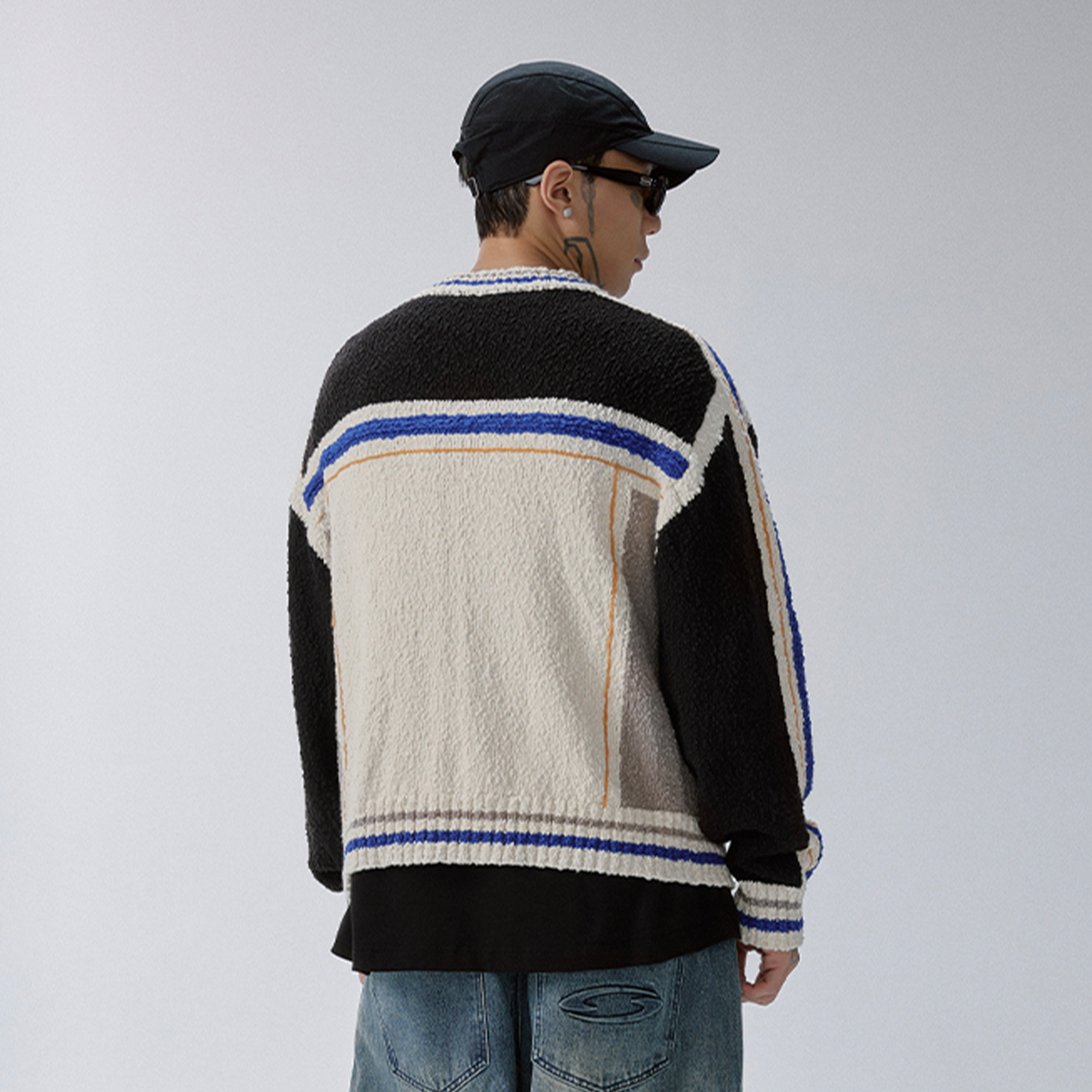 F2CE Contrast Panel Boxy Cardigan