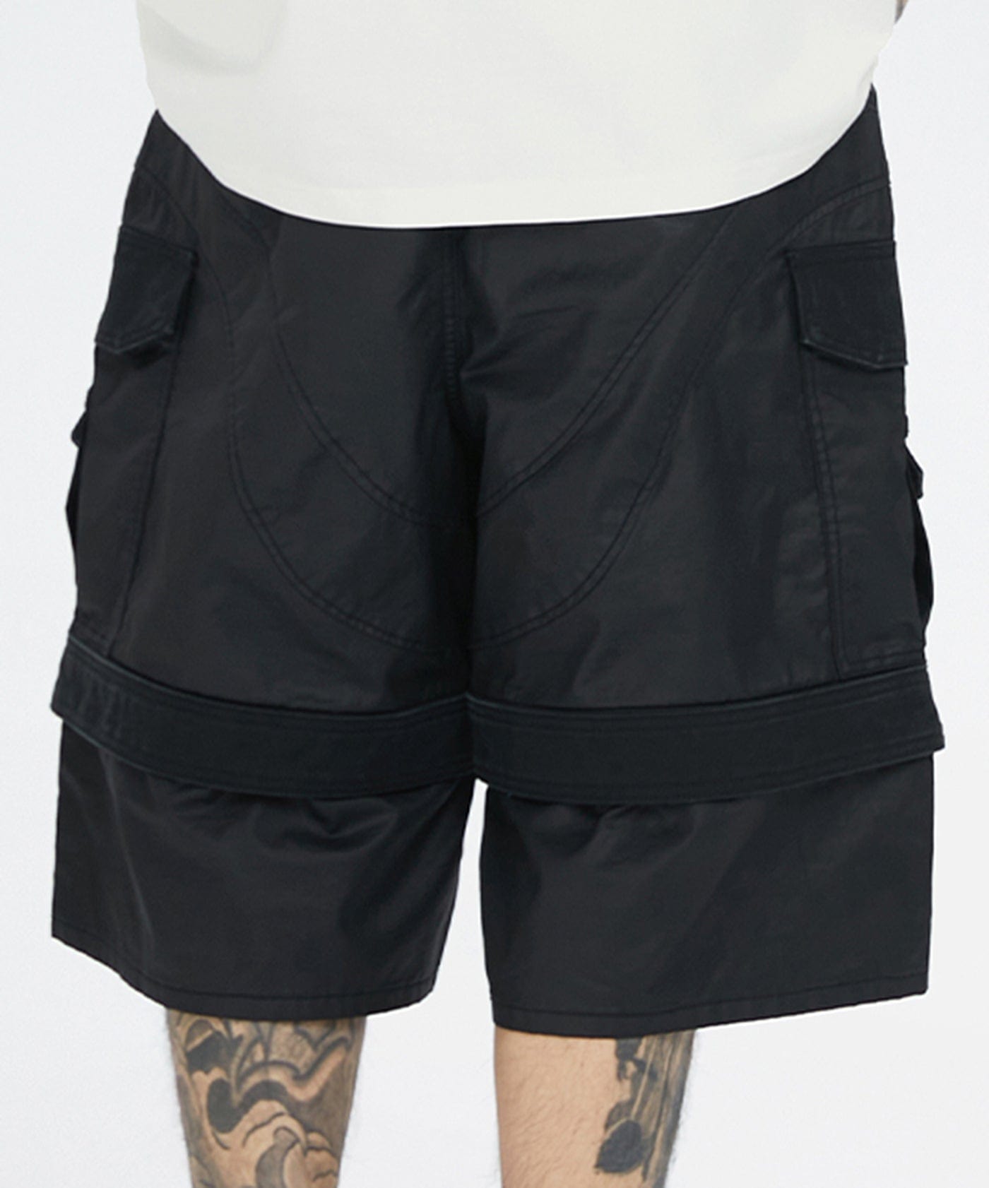 F2CE Spliced Big Pocket Waxed Shorts, premium urban and streetwear designers apparel on PROJECTISR.com, F2CE