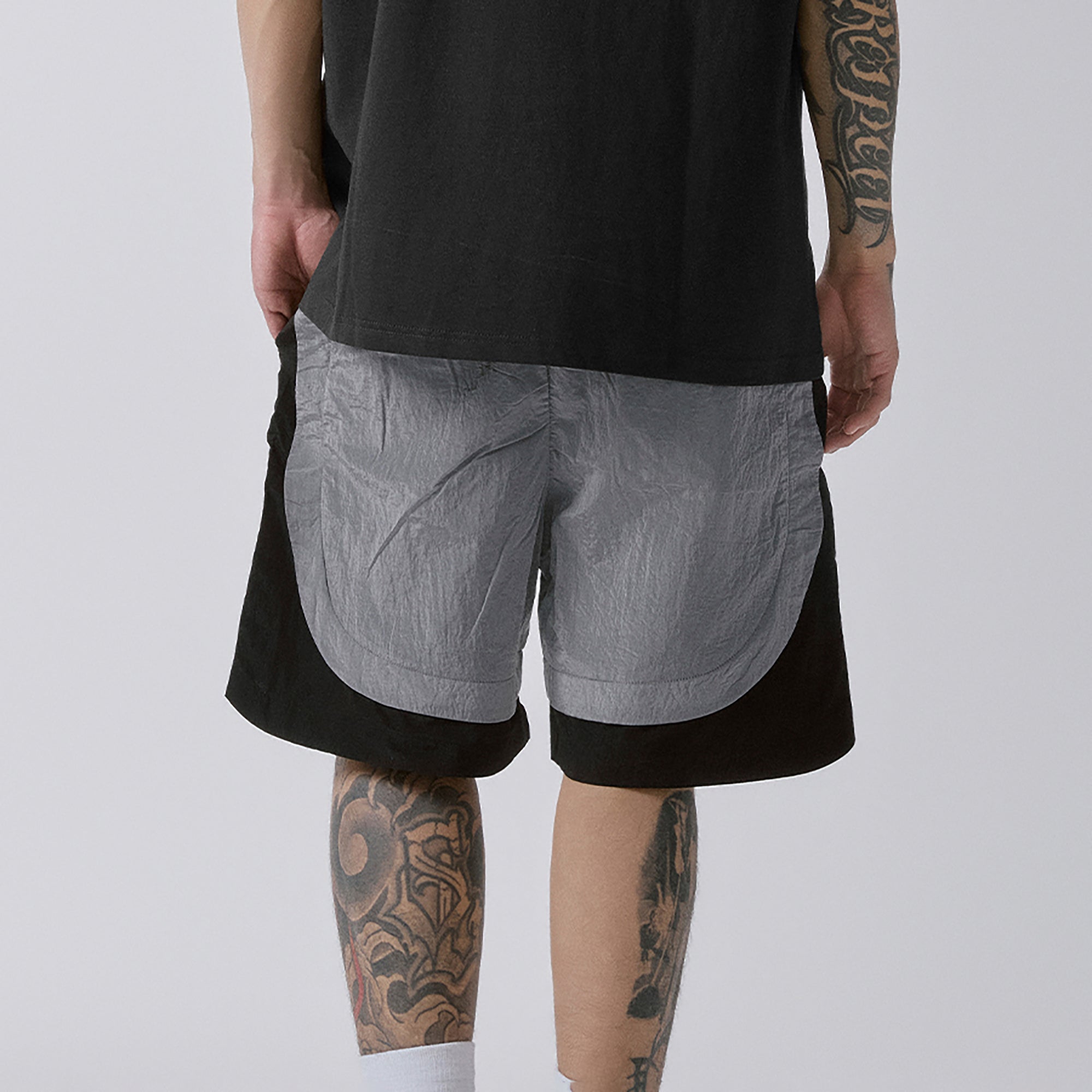 F2CE Metallic Nylon Panel Shorts, premium urban and streetwear designers apparel on PROJECTISR.com, F2CE