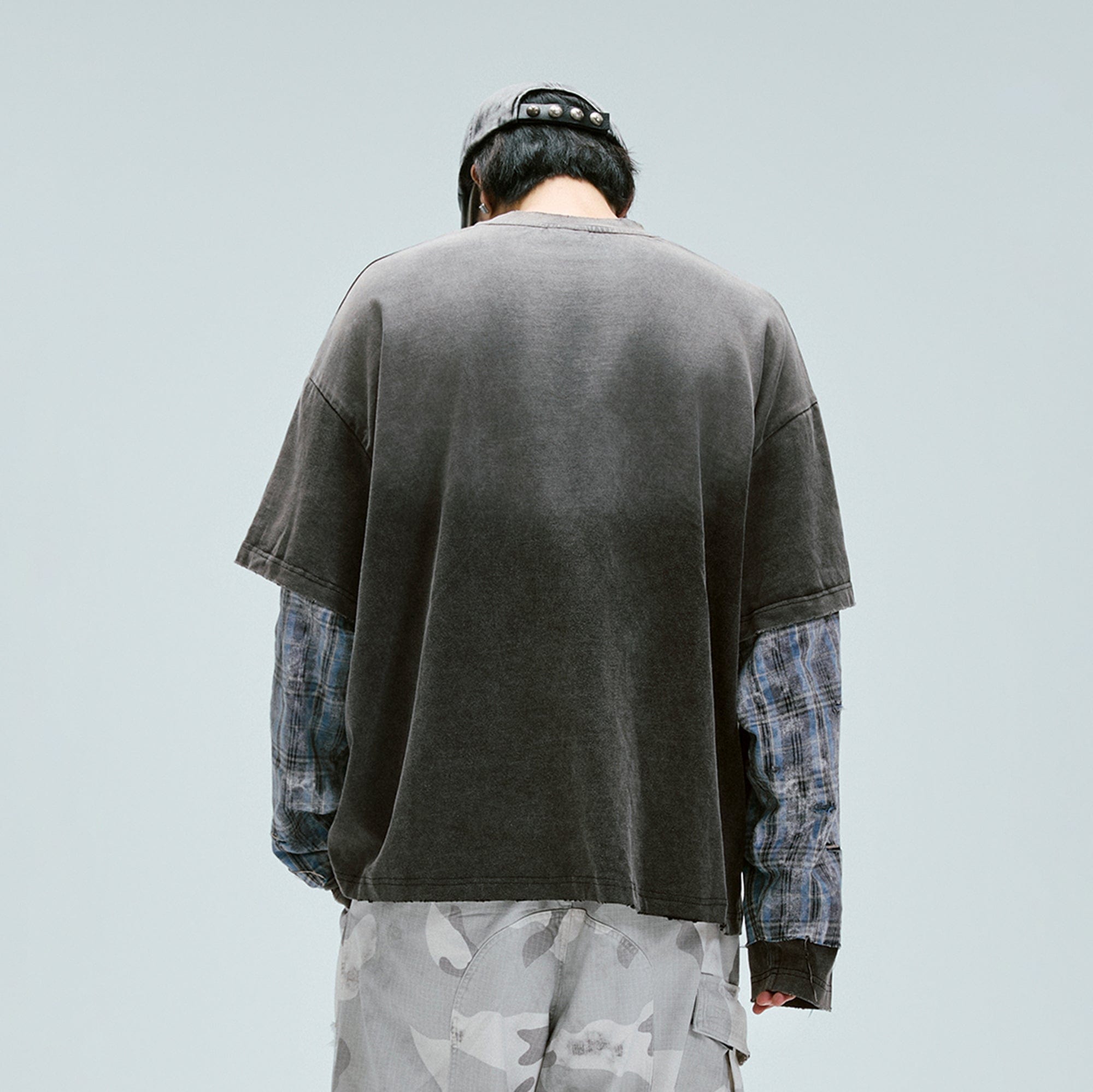 F2CE Distressed Layered Washed Long-Sleeve Tee