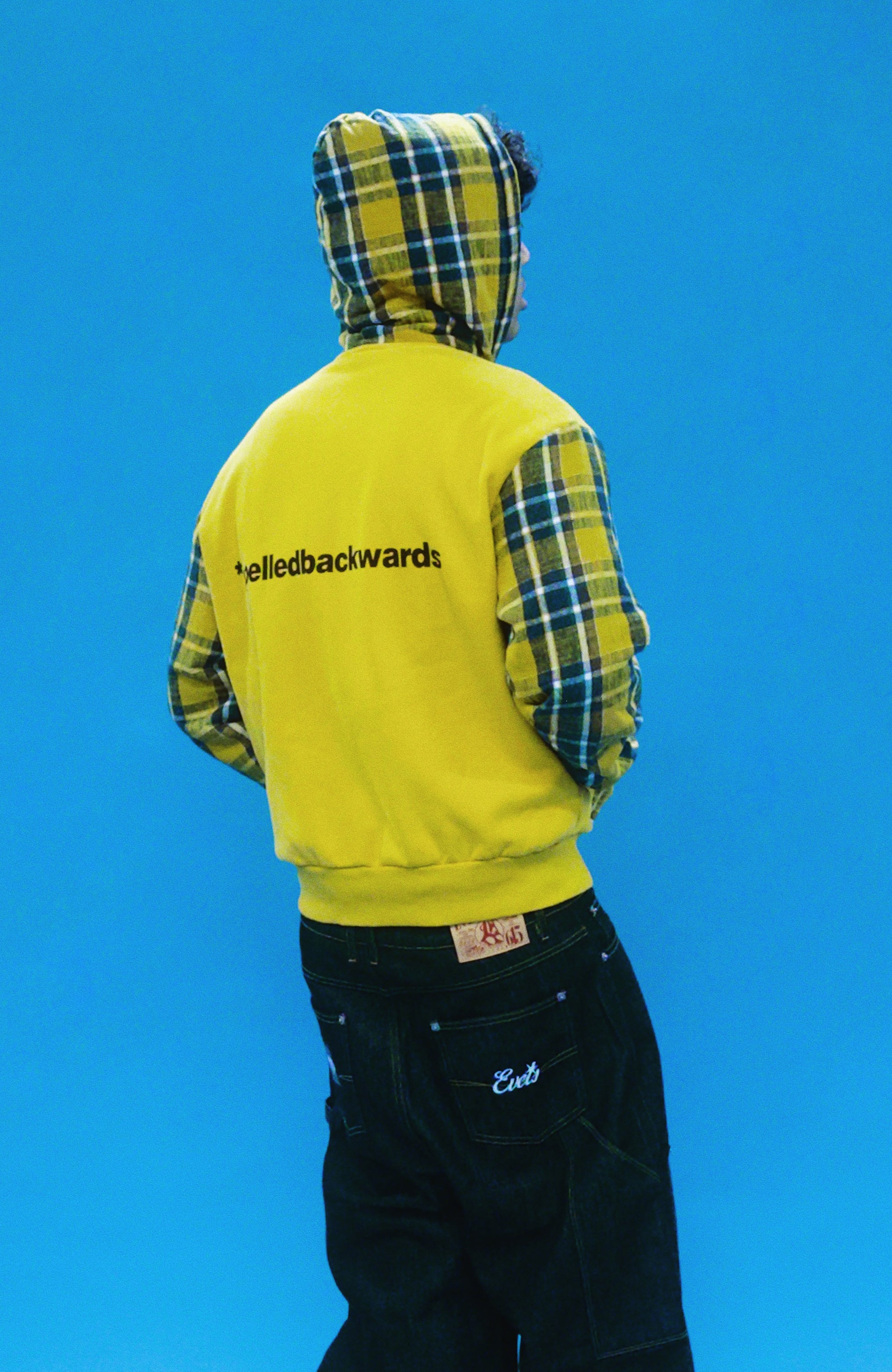 EVETS Plaid Panel Zip-Up Street Hoodie, premium urban and streetwear designers apparel on PROJECTISR.com, EVETS