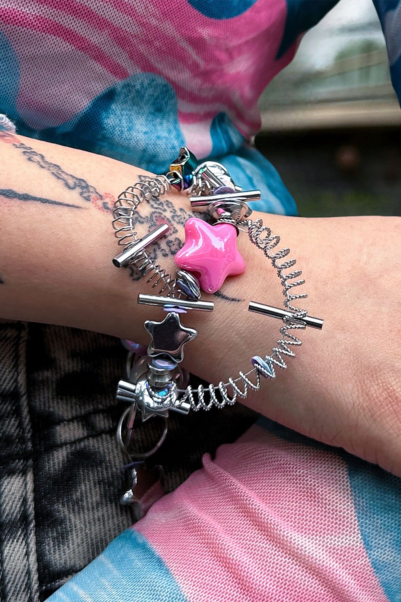 ILLUSORY Time Machine Mixed Beads Charm Bracelet, premium urban and streetwear designers apparel on PROJECTISR.com, ILLUSORY