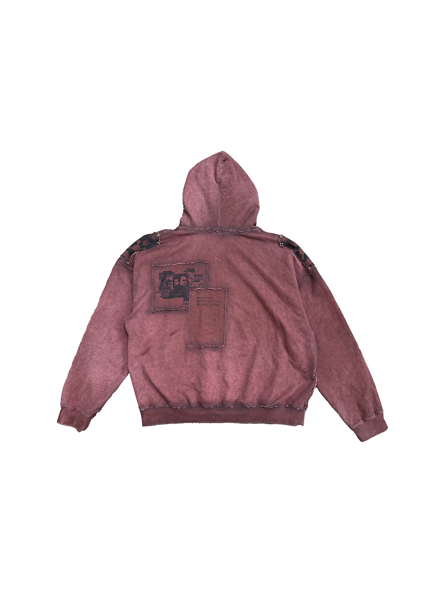 RICHILL Distressed Studded Epaulet Hoodie, premium urban and streetwear designers apparel on PROJECTISR.com, RICHILL