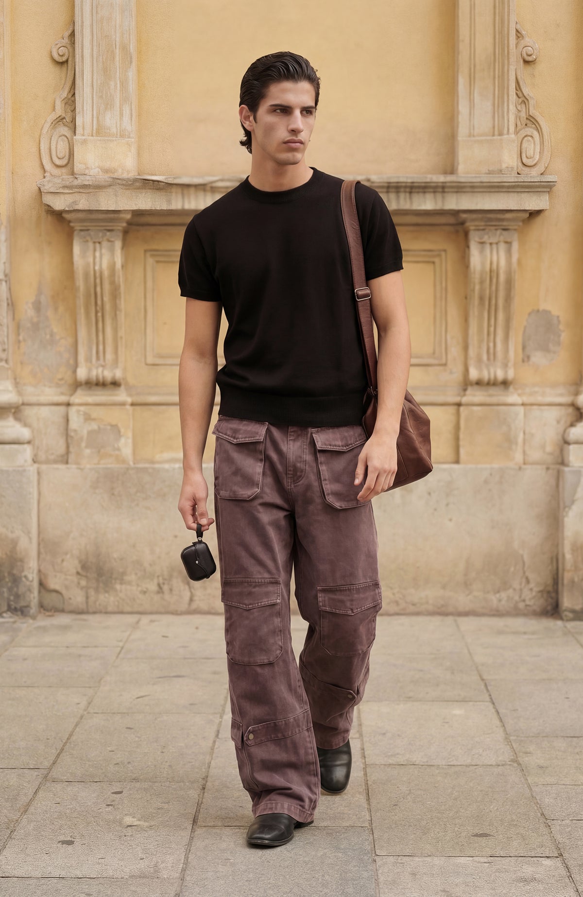 ELETEIZE Retro Washed Multi-Pocket Baggy Cargo Pants